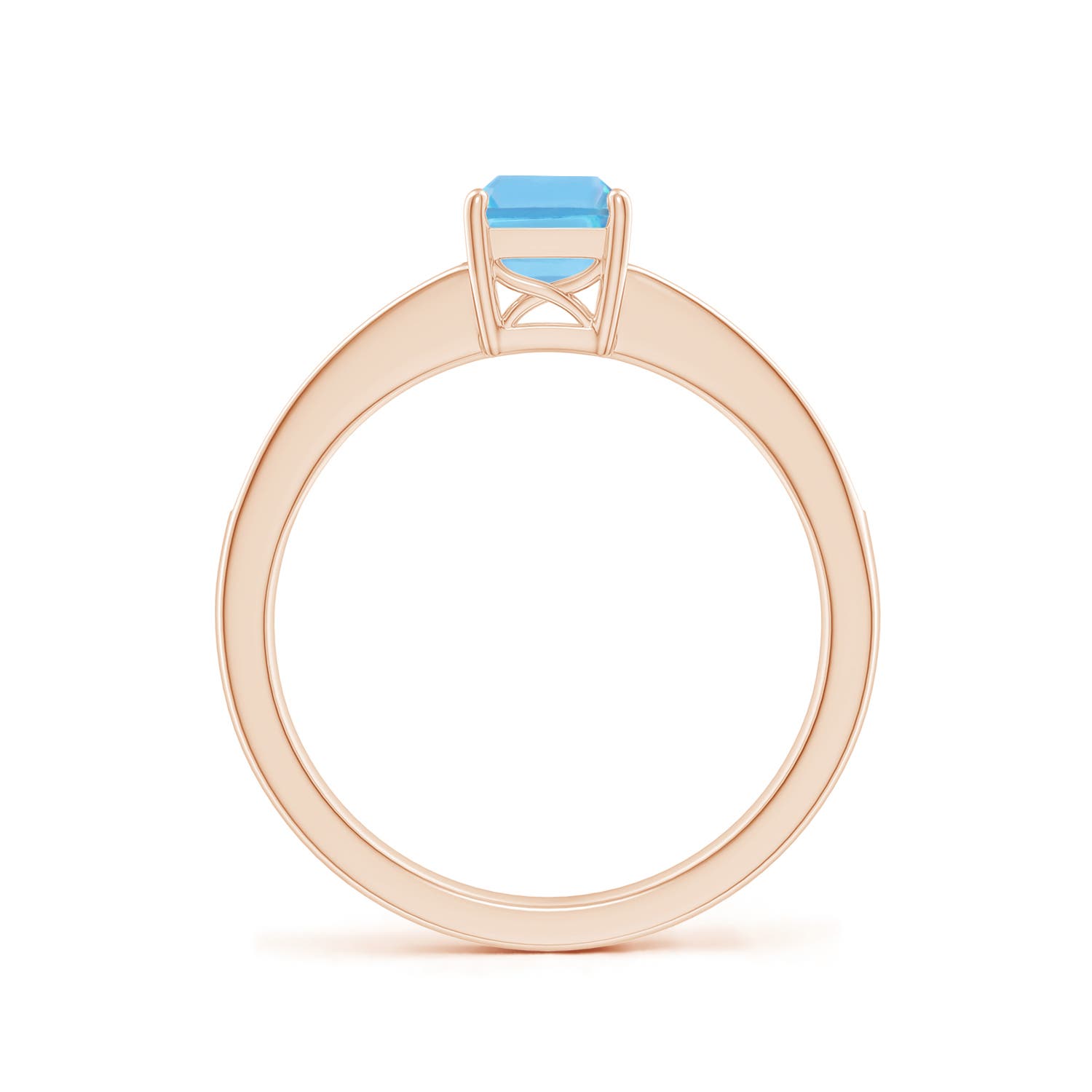 A - Swiss Blue Topaz / 1.33 CT / 14 KT Rose Gold