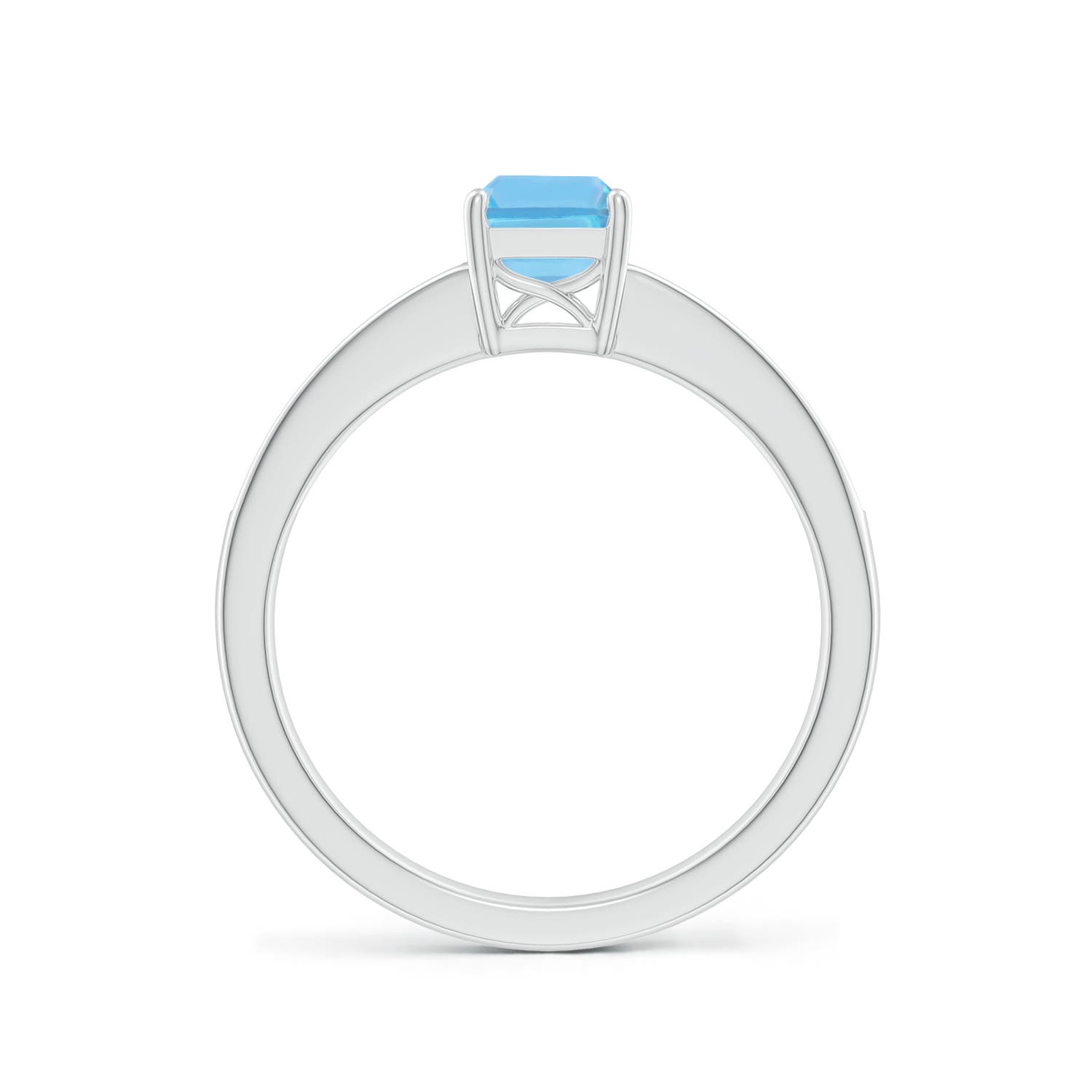 A - Swiss Blue Topaz / 1.33 CT / 14 KT White Gold