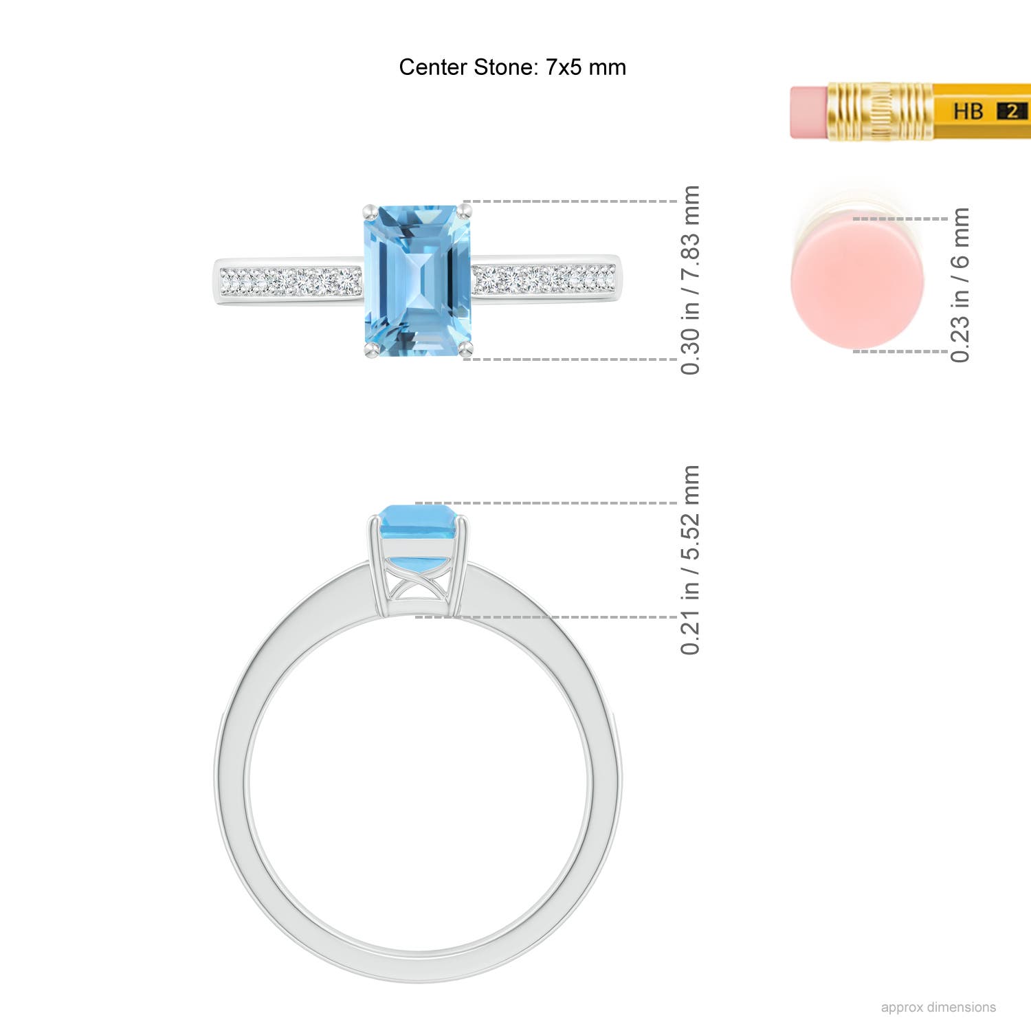 A - Swiss Blue Topaz / 1.33 CT / 14 KT White Gold