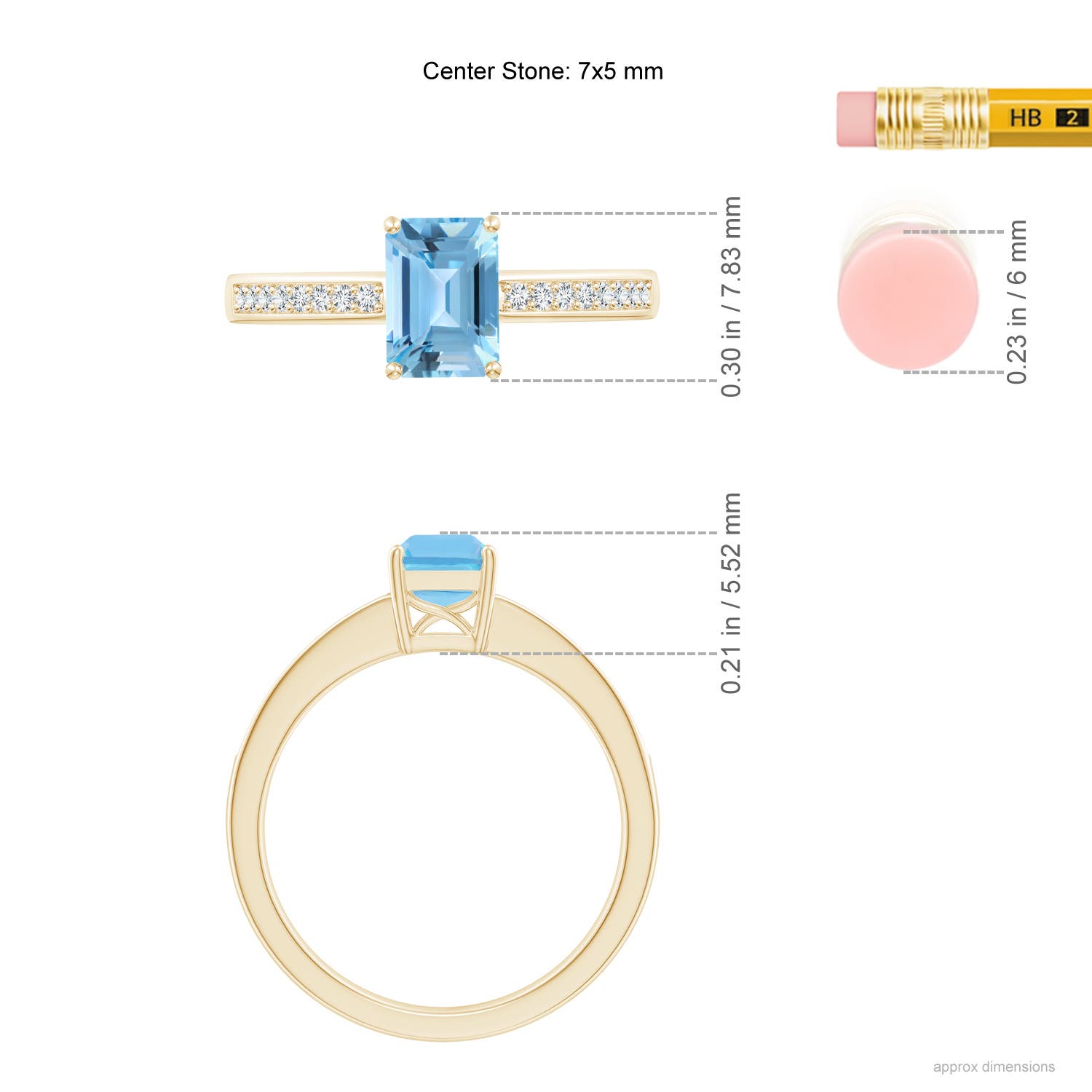 A - Swiss Blue Topaz / 1.33 CT / 14 KT Yellow Gold