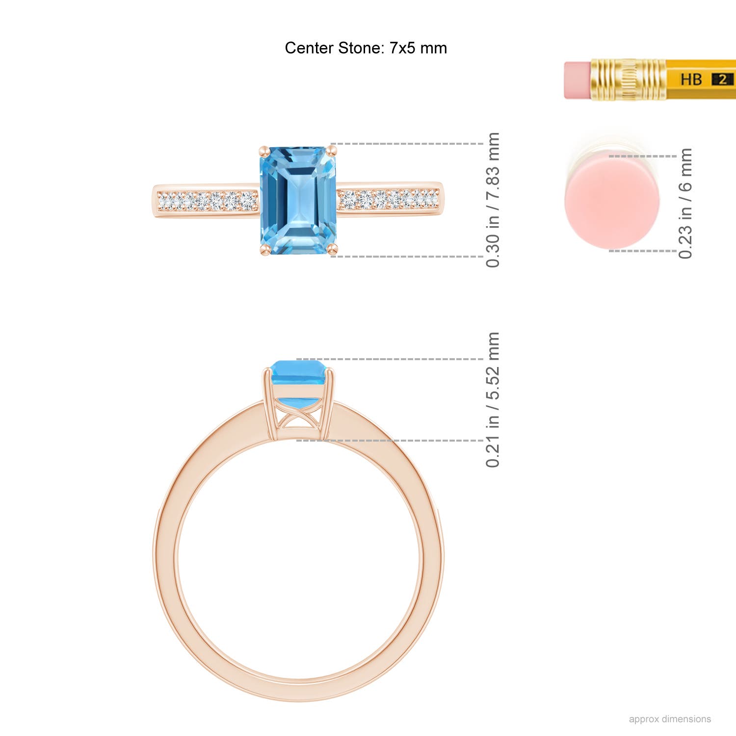 AA - Swiss Blue Topaz / 1.33 CT / 14 KT Rose Gold