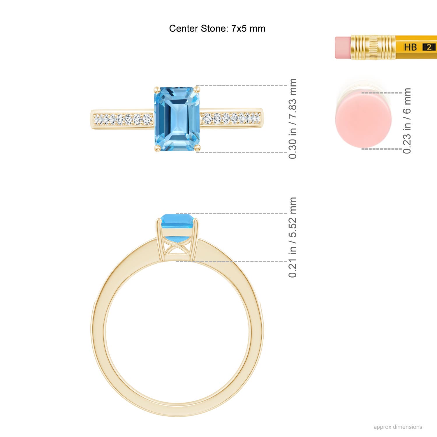 AA - Swiss Blue Topaz / 1.33 CT / 14 KT Yellow Gold