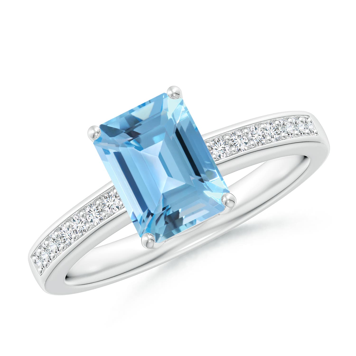 A - Swiss Blue Topaz / 2.09 CT / 14 KT White Gold