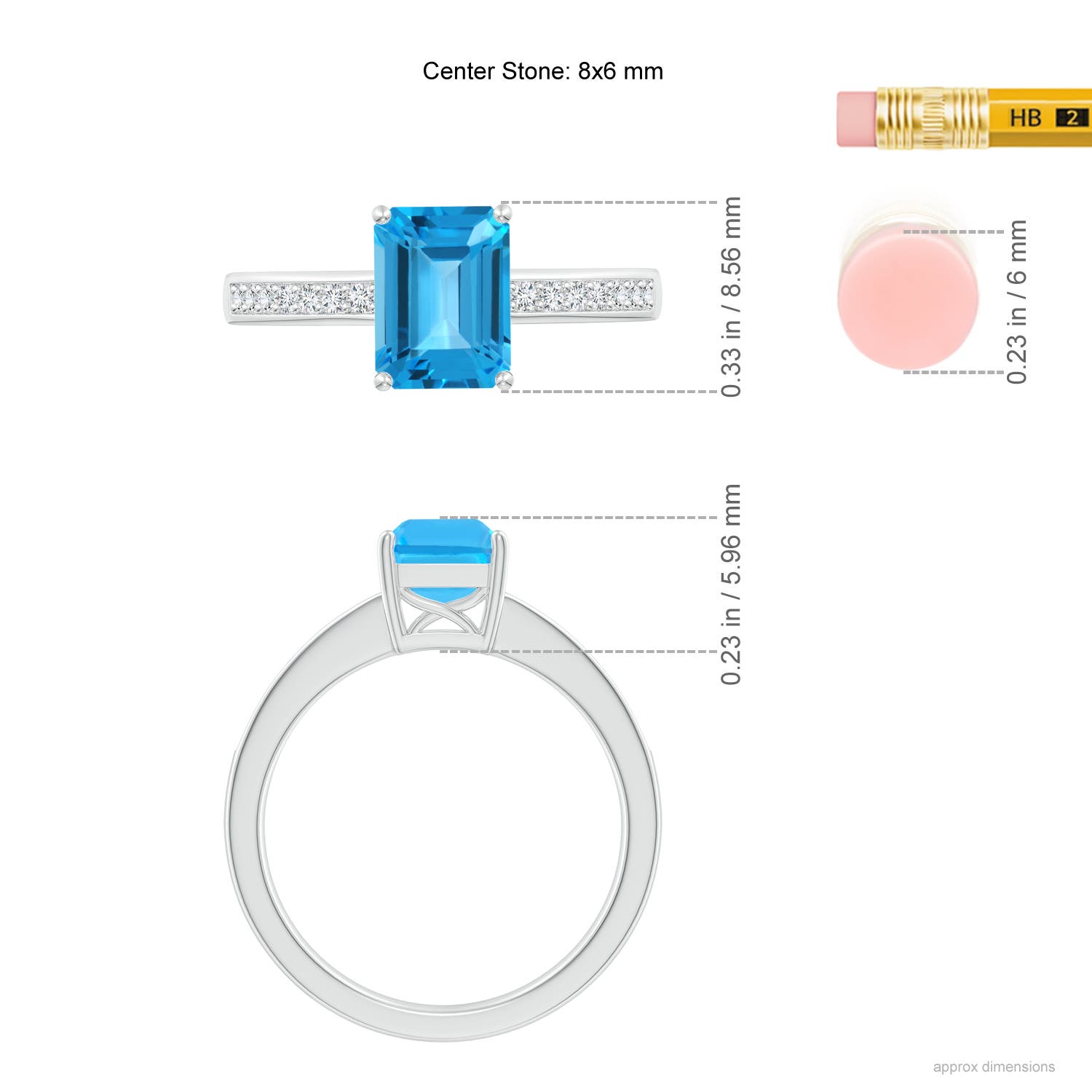 AAA - Swiss Blue Topaz / 2.09 CT / 14 KT White Gold