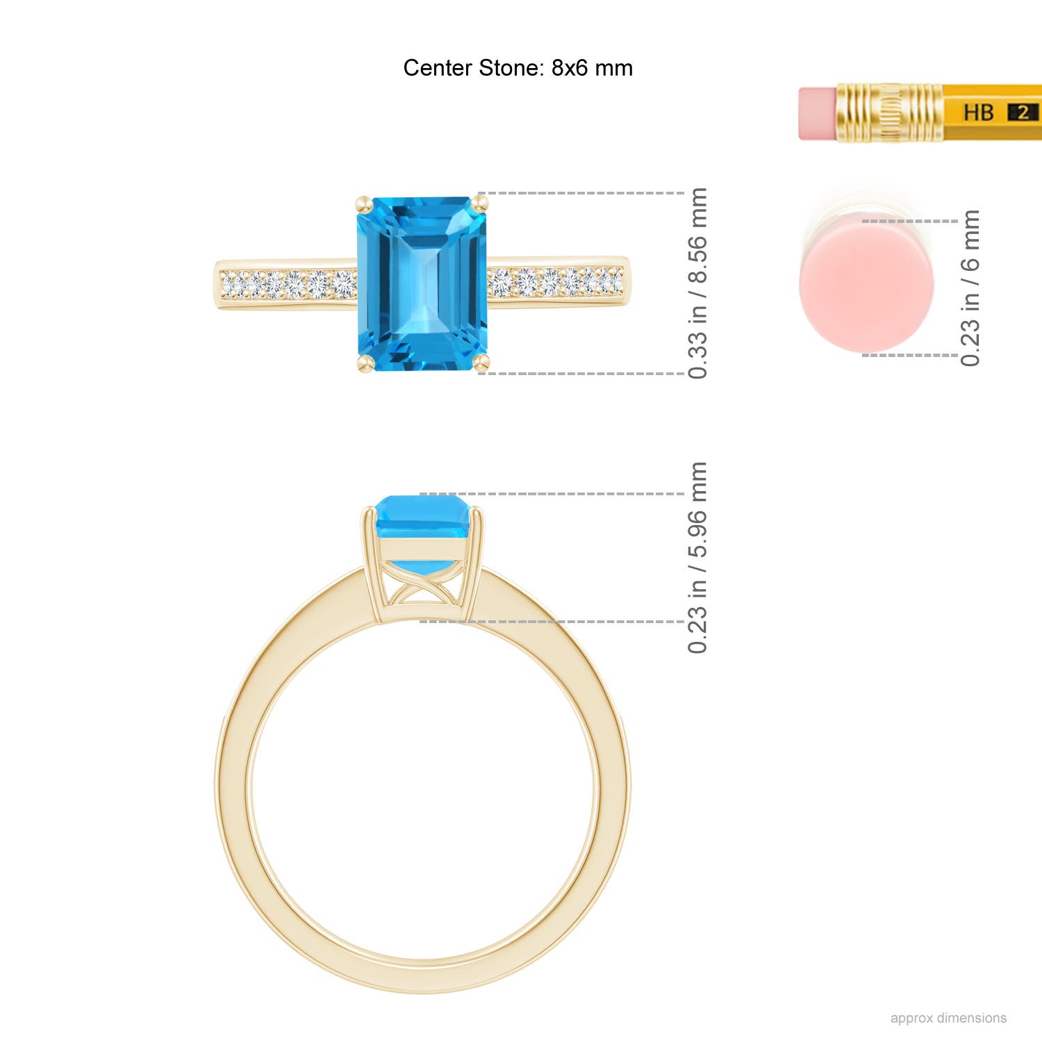 AAA - Swiss Blue Topaz / 2.09 CT / 14 KT Yellow Gold