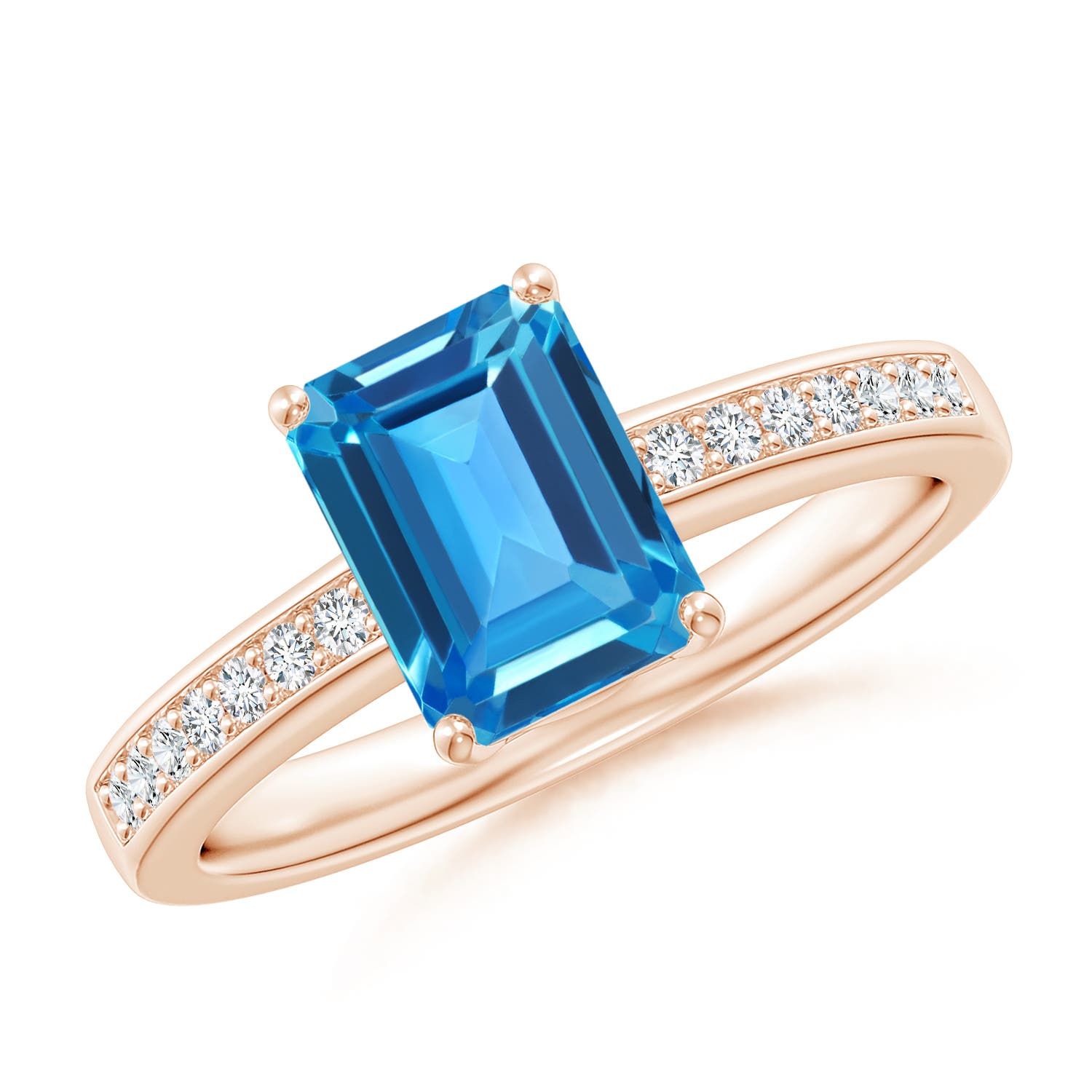 AAAA - Swiss Blue Topaz / 2.09 CT / 14 KT Rose Gold