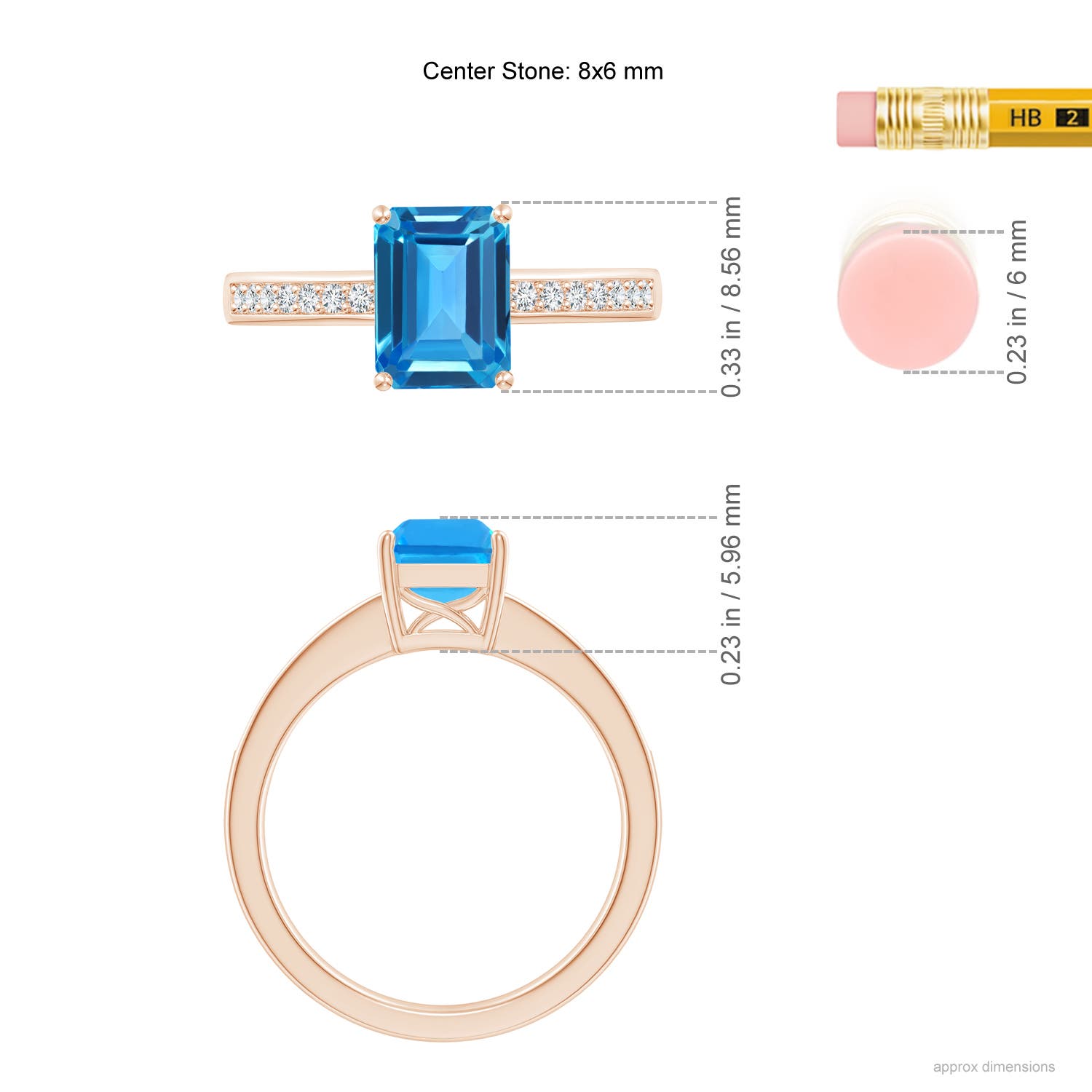 AAAA - Swiss Blue Topaz / 2.09 CT / 14 KT Rose Gold