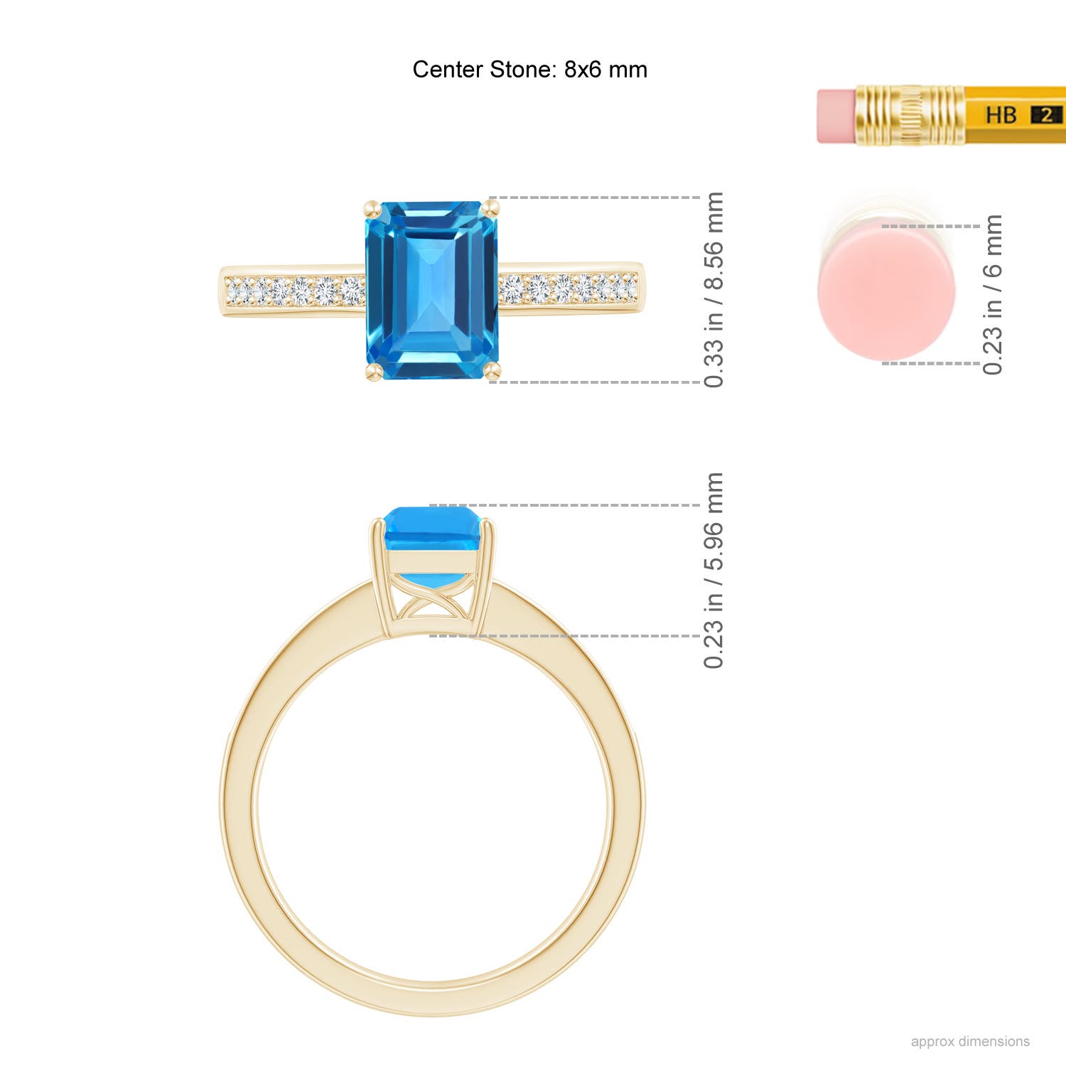 AAAA - Swiss Blue Topaz / 2.09 CT / 14 KT Yellow Gold