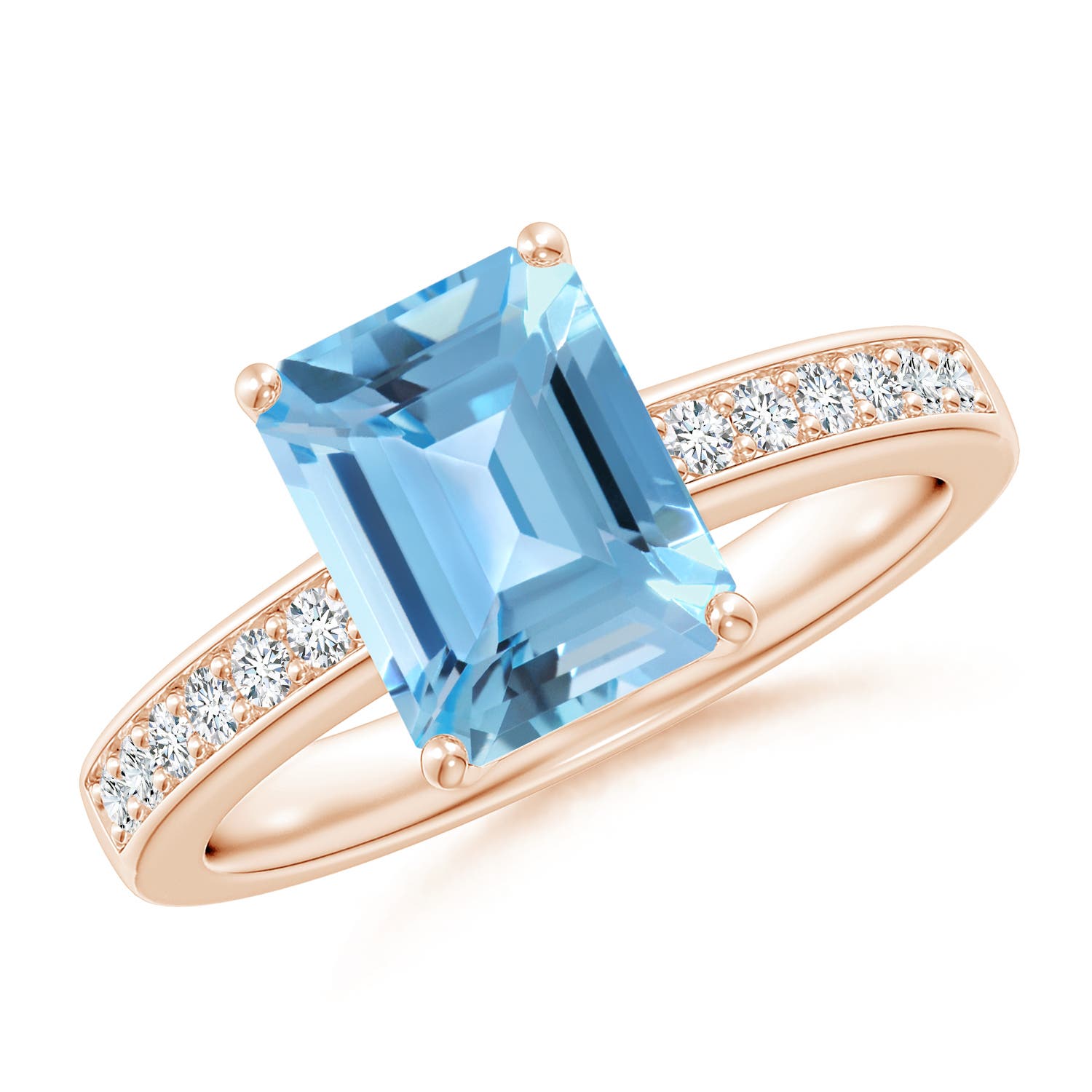 A - Swiss Blue Topaz / 2.89 CT / 14 KT Rose Gold