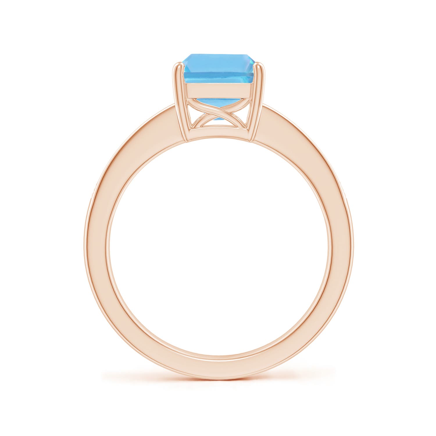 A - Swiss Blue Topaz / 2.89 CT / 14 KT Rose Gold