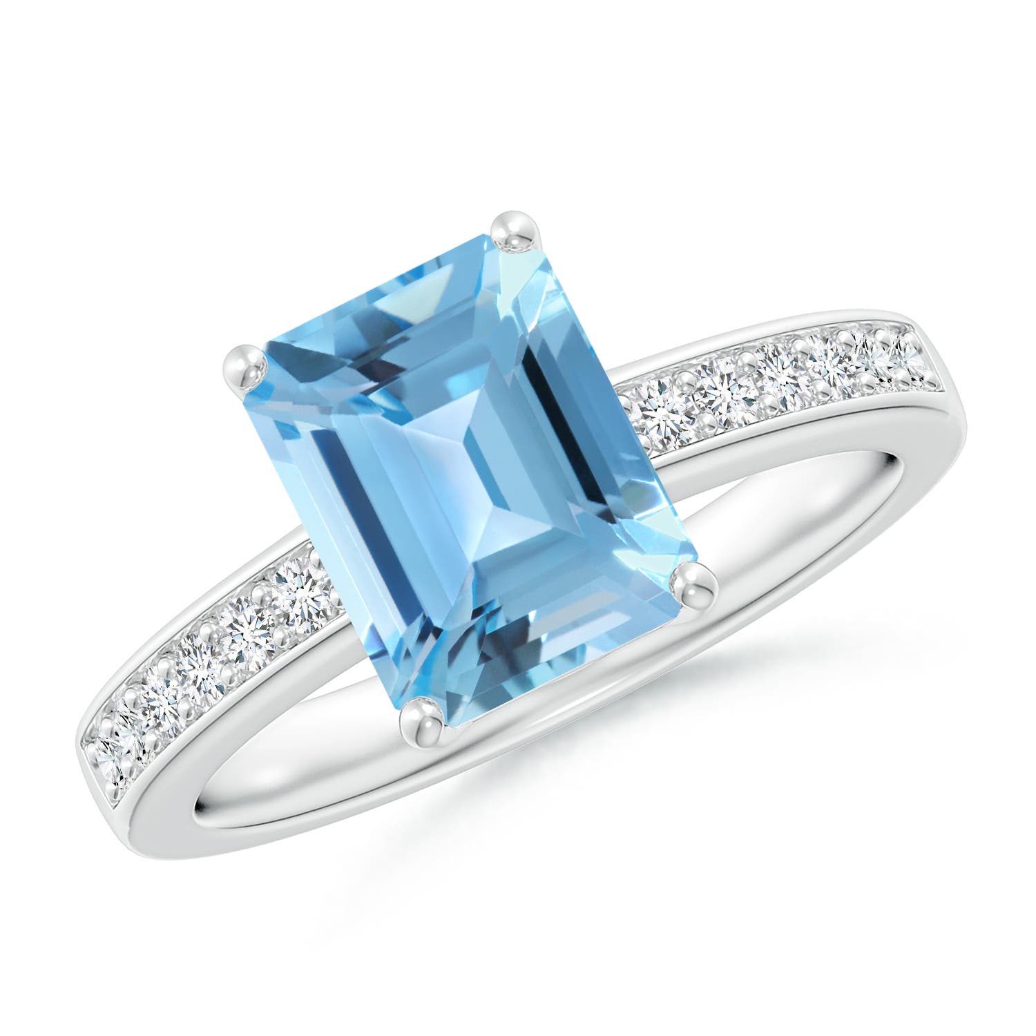 A - Swiss Blue Topaz / 2.89 CT / 14 KT White Gold