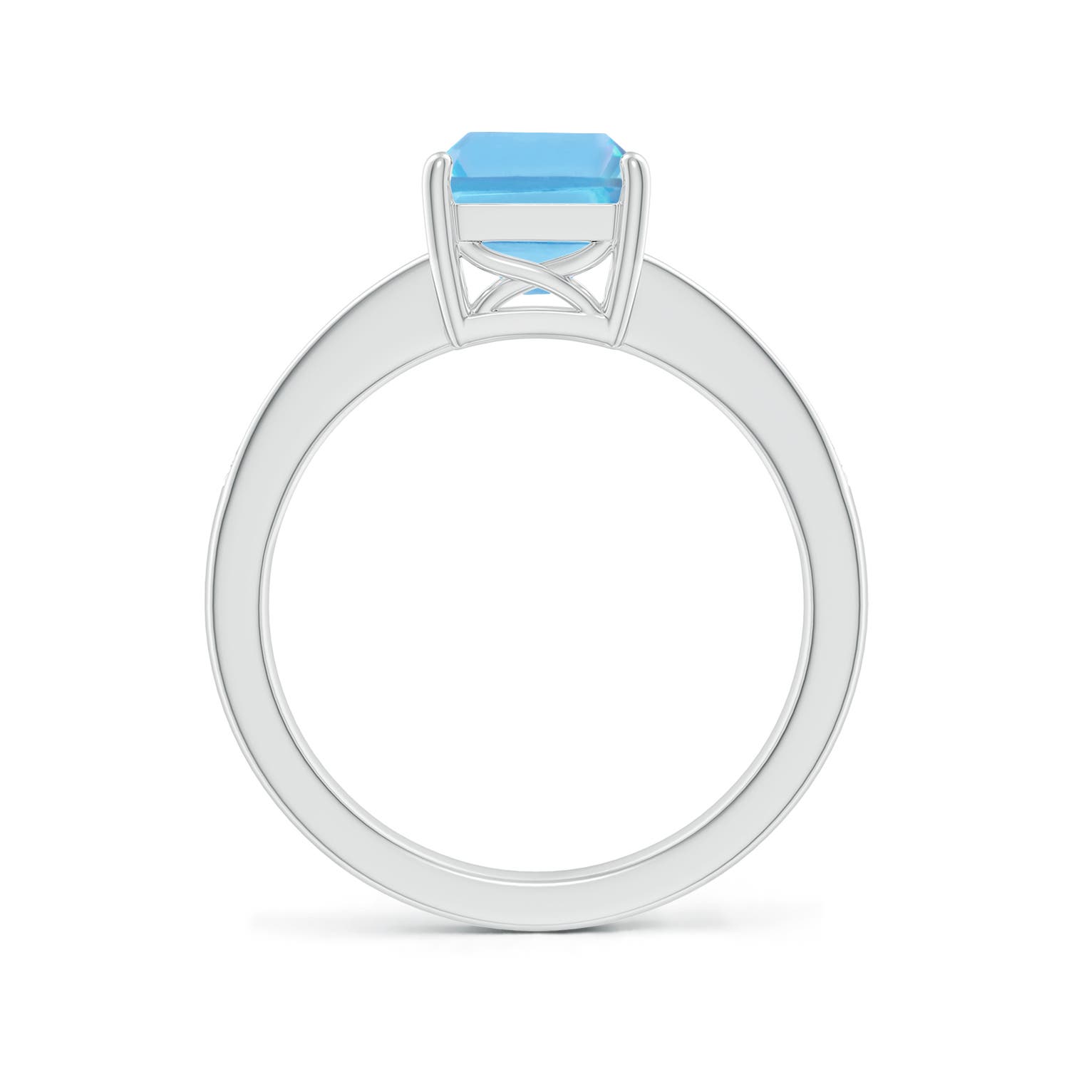 A - Swiss Blue Topaz / 2.89 CT / 14 KT White Gold