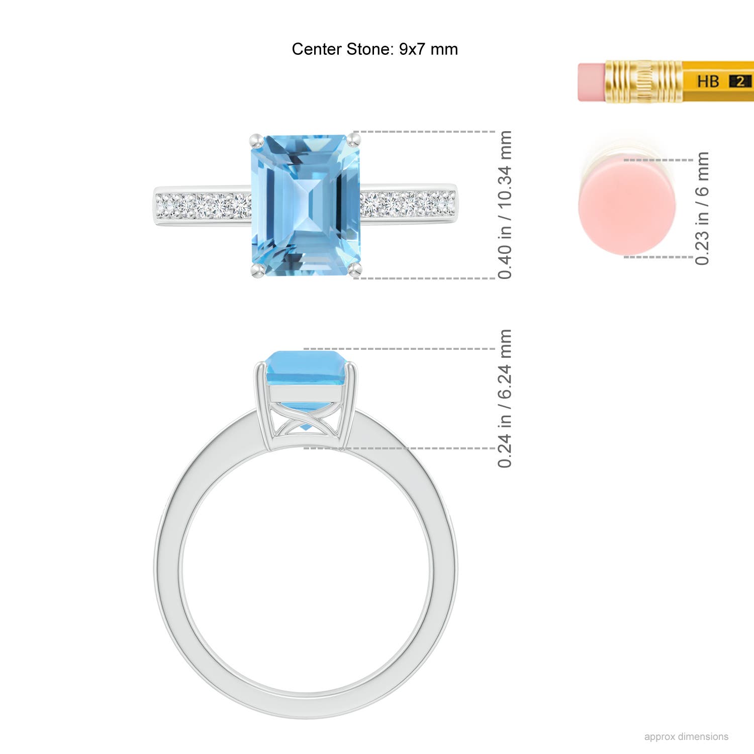 A - Swiss Blue Topaz / 2.89 CT / 14 KT White Gold