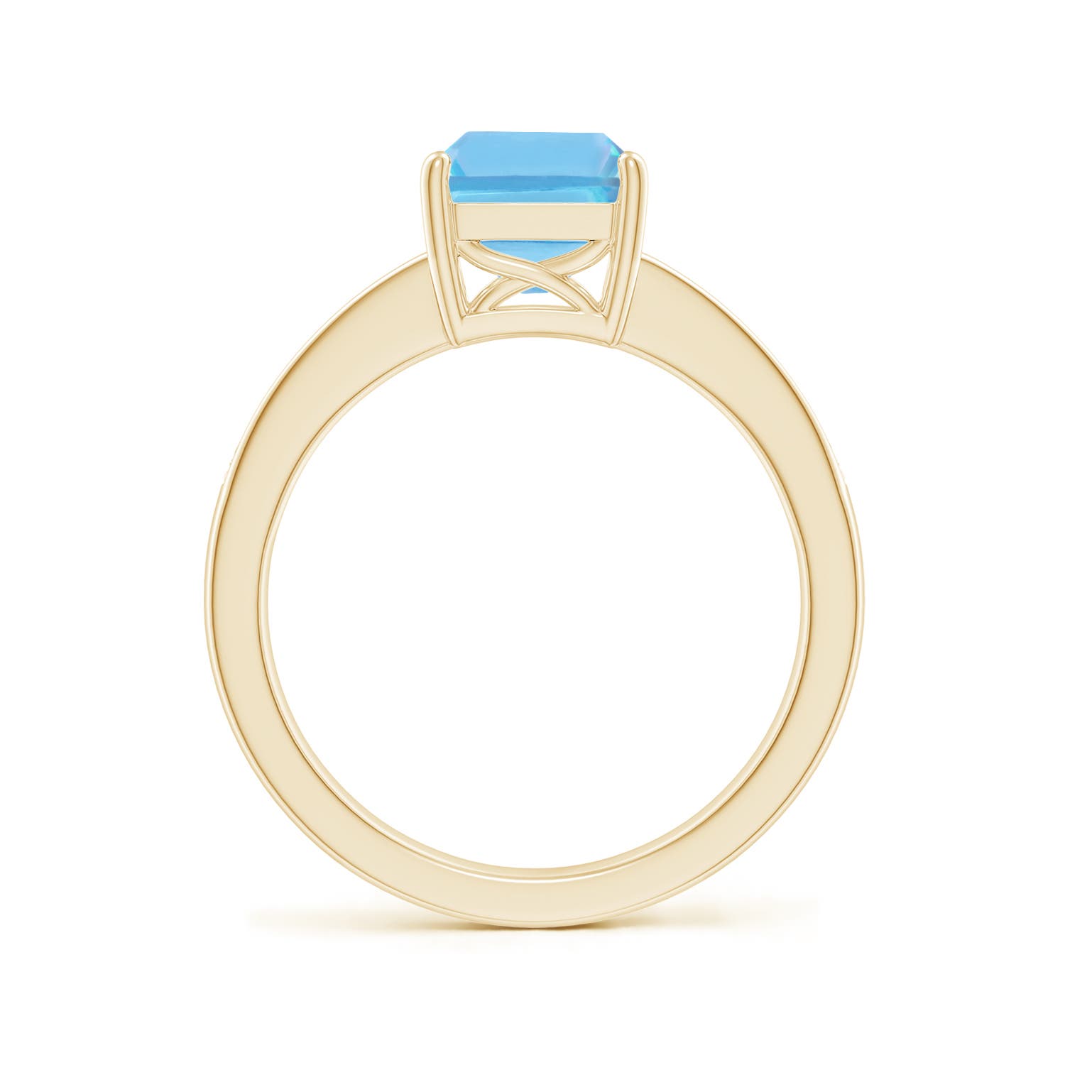 A - Swiss Blue Topaz / 2.89 CT / 14 KT Yellow Gold