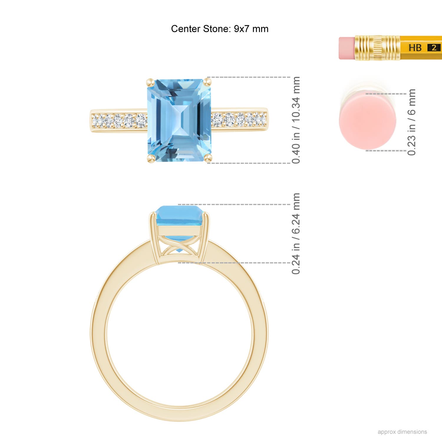 A - Swiss Blue Topaz / 2.89 CT / 14 KT Yellow Gold