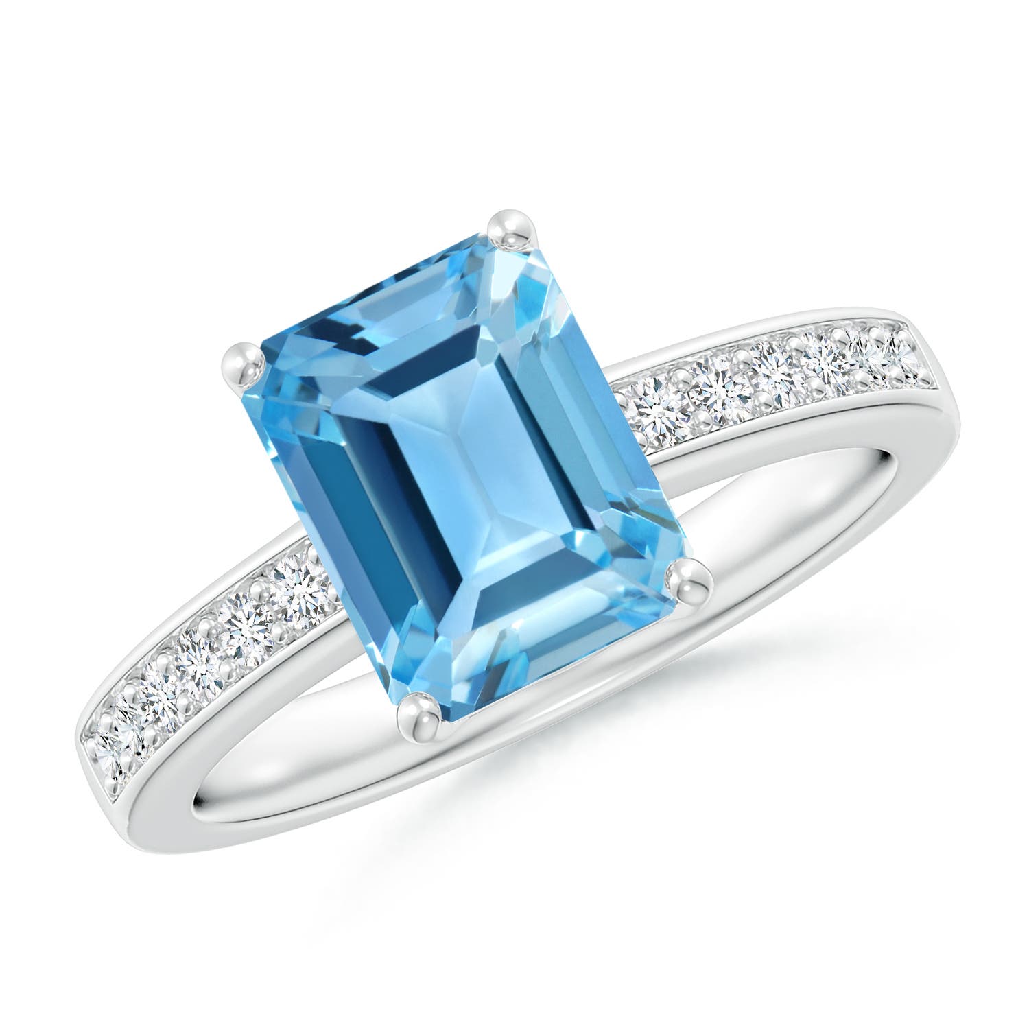 AA - Swiss Blue Topaz / 2.89 CT / 14 KT White Gold