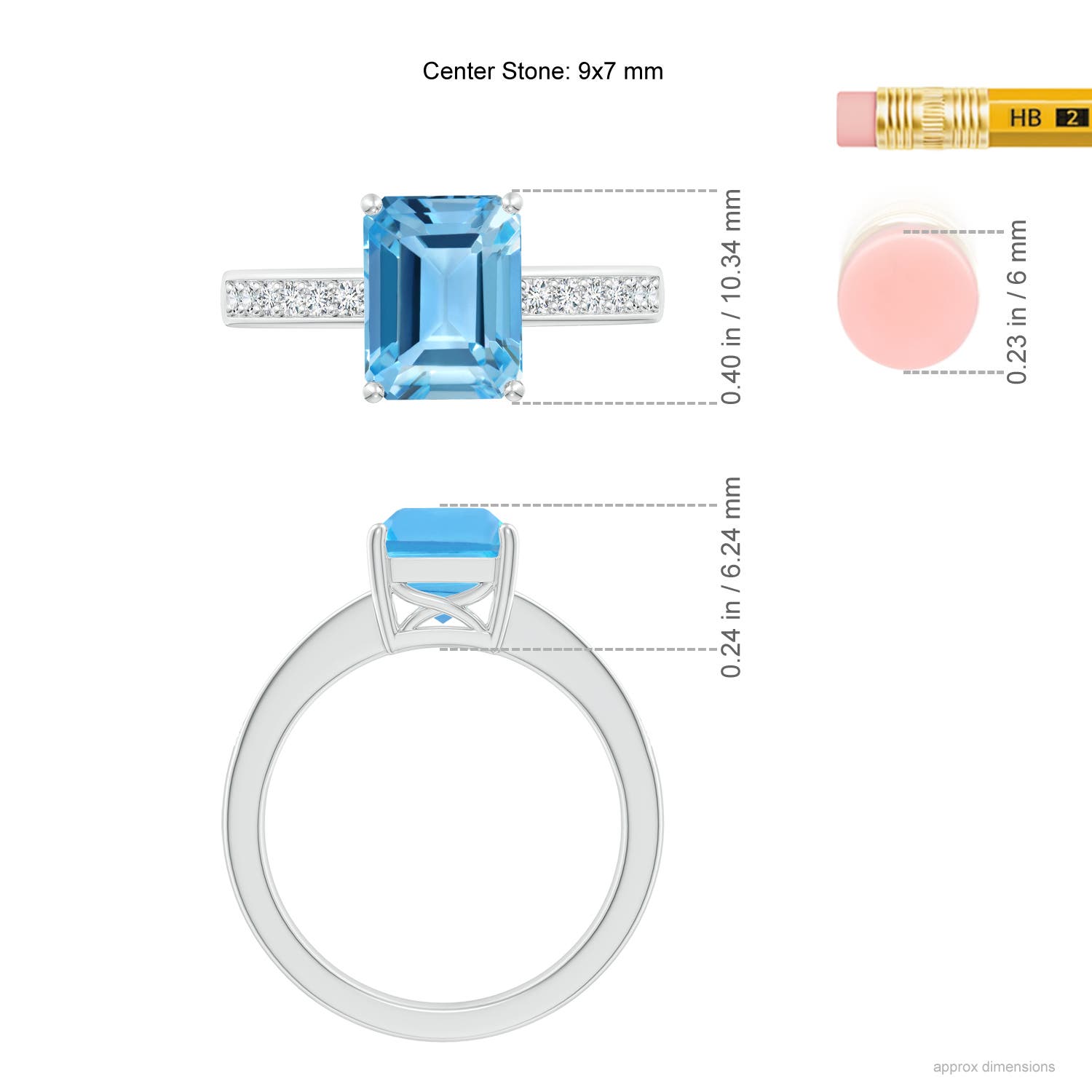 AA - Swiss Blue Topaz / 2.89 CT / 14 KT White Gold