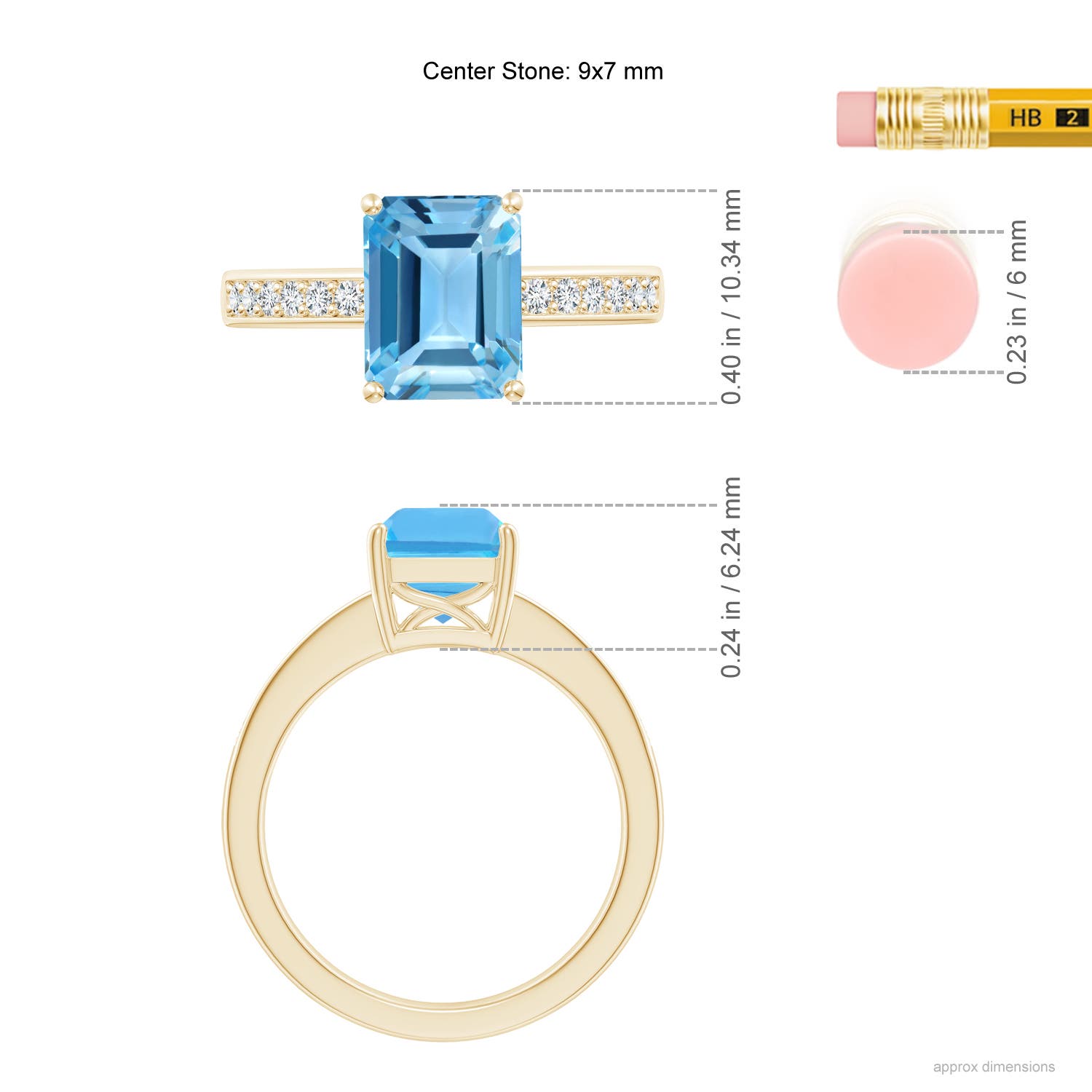 AA - Swiss Blue Topaz / 2.89 CT / 14 KT Yellow Gold