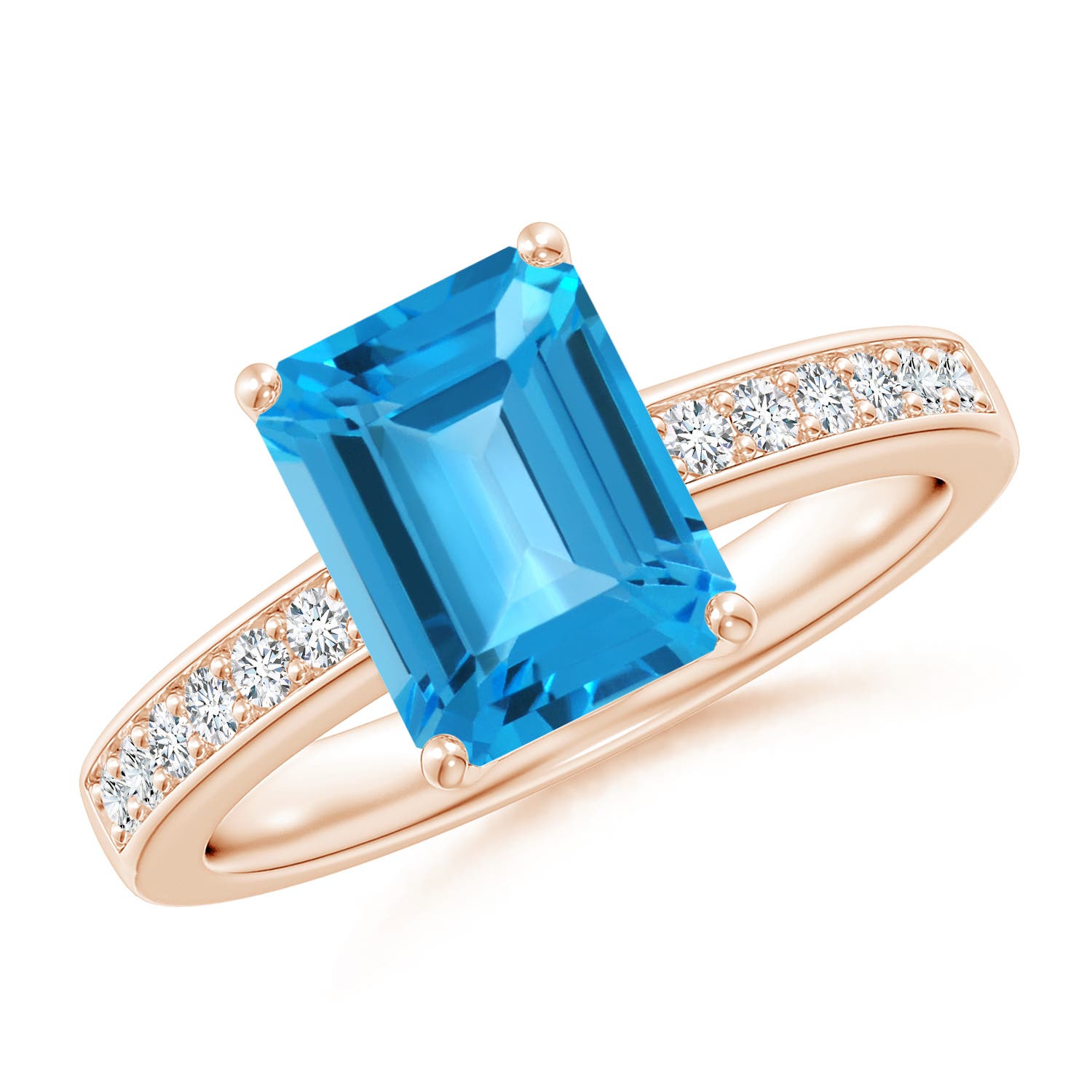 AAA - Swiss Blue Topaz / 2.89 CT / 14 KT Rose Gold