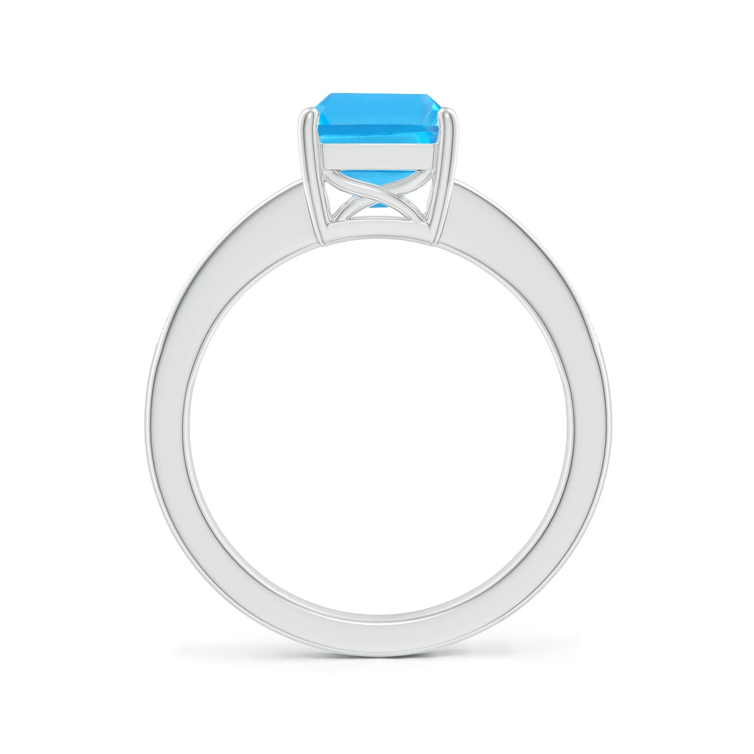 AAA - Swiss Blue Topaz / 2.89 CT / 14 KT White Gold