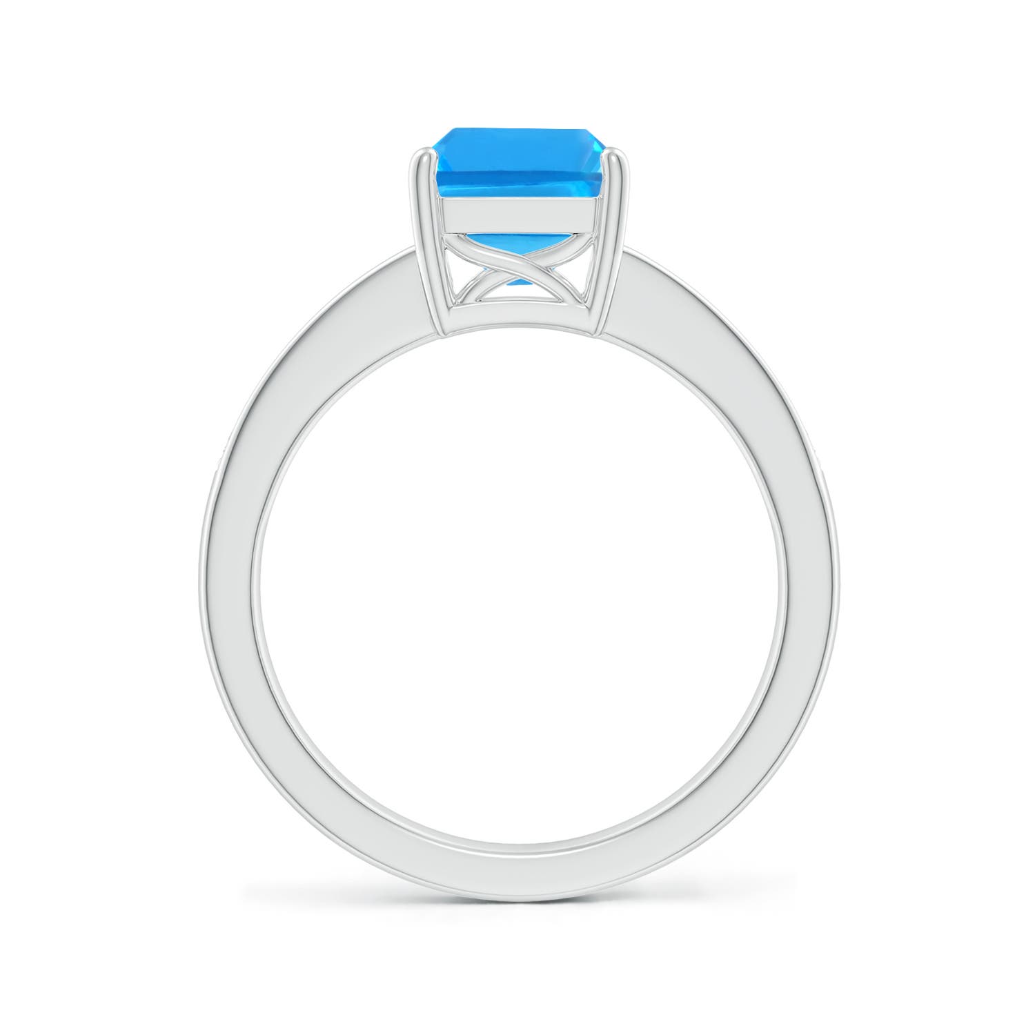 AAAA - Swiss Blue Topaz / 2.89 CT / 14 KT White Gold