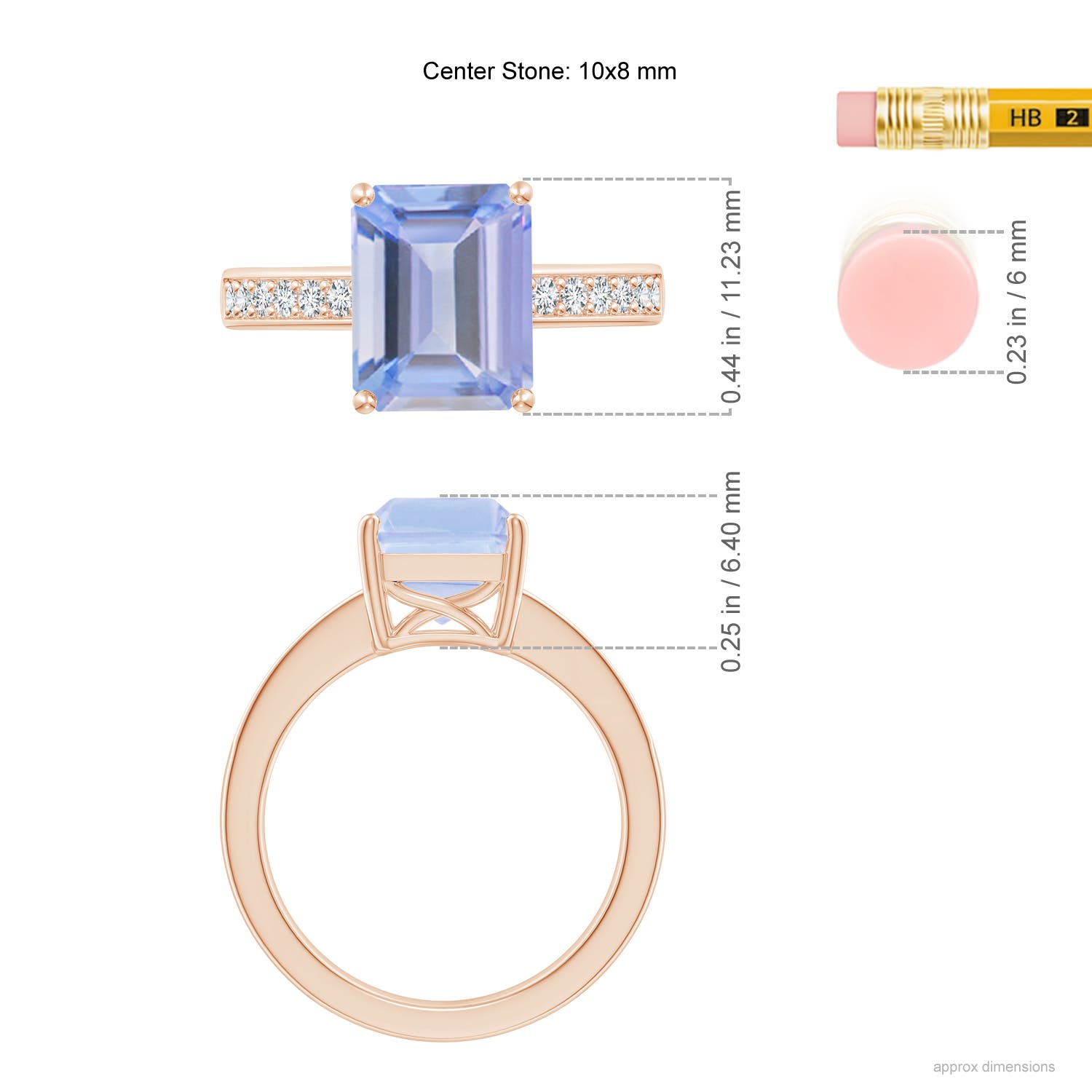 A - Tanzanite / 3.32 CT / 14 KT Rose Gold