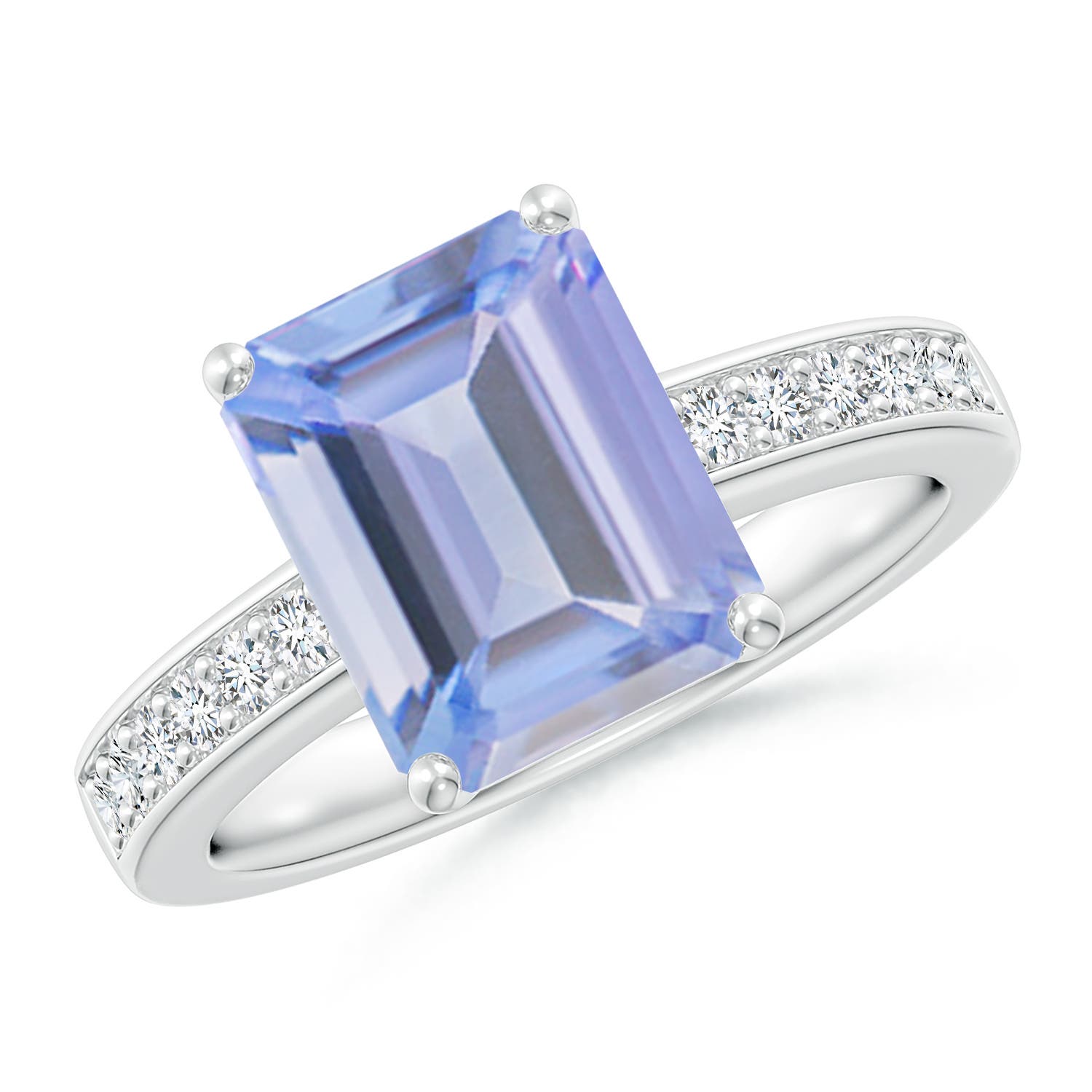 A - Tanzanite / 3.32 CT / 14 KT White Gold