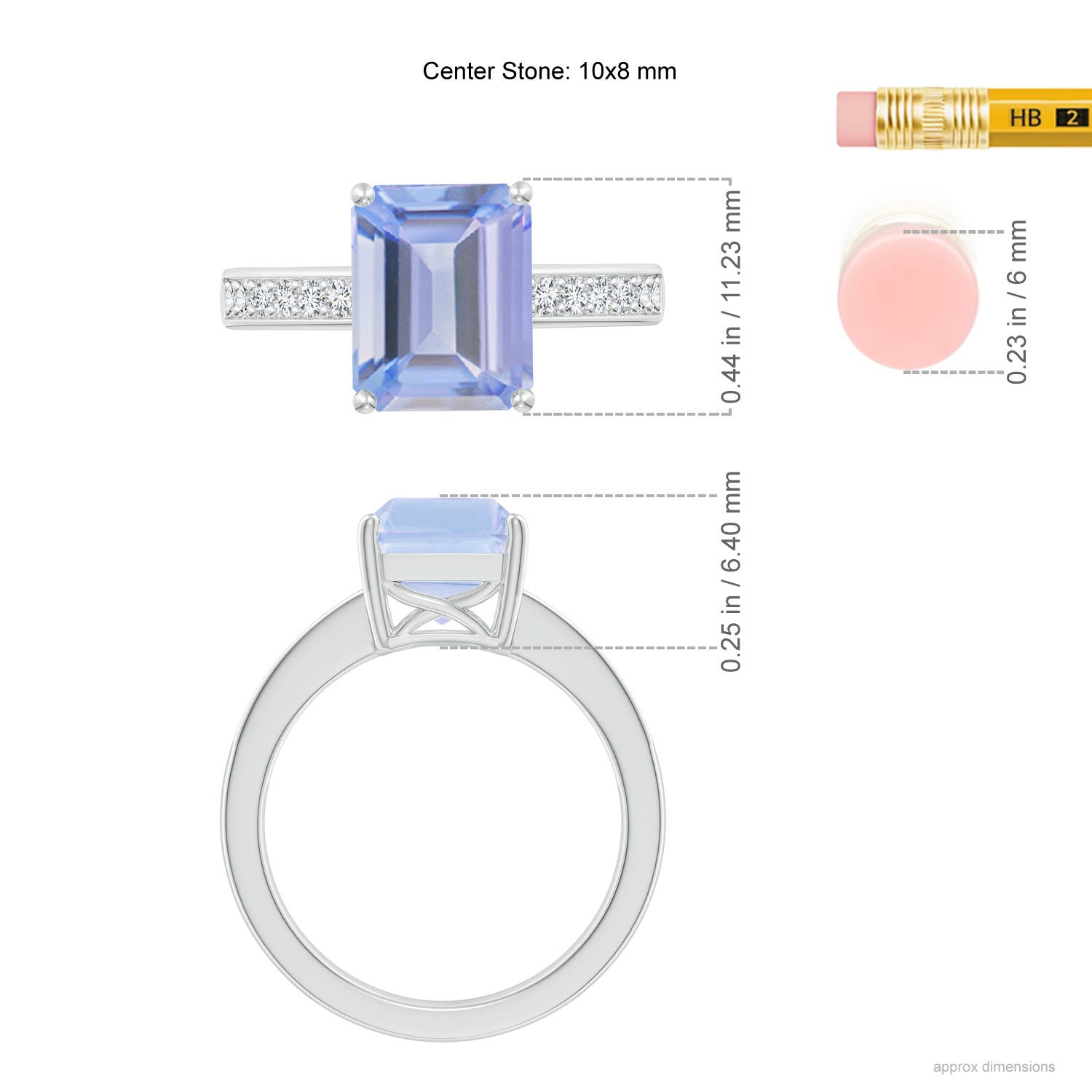 A - Tanzanite / 3.32 CT / 14 KT White Gold