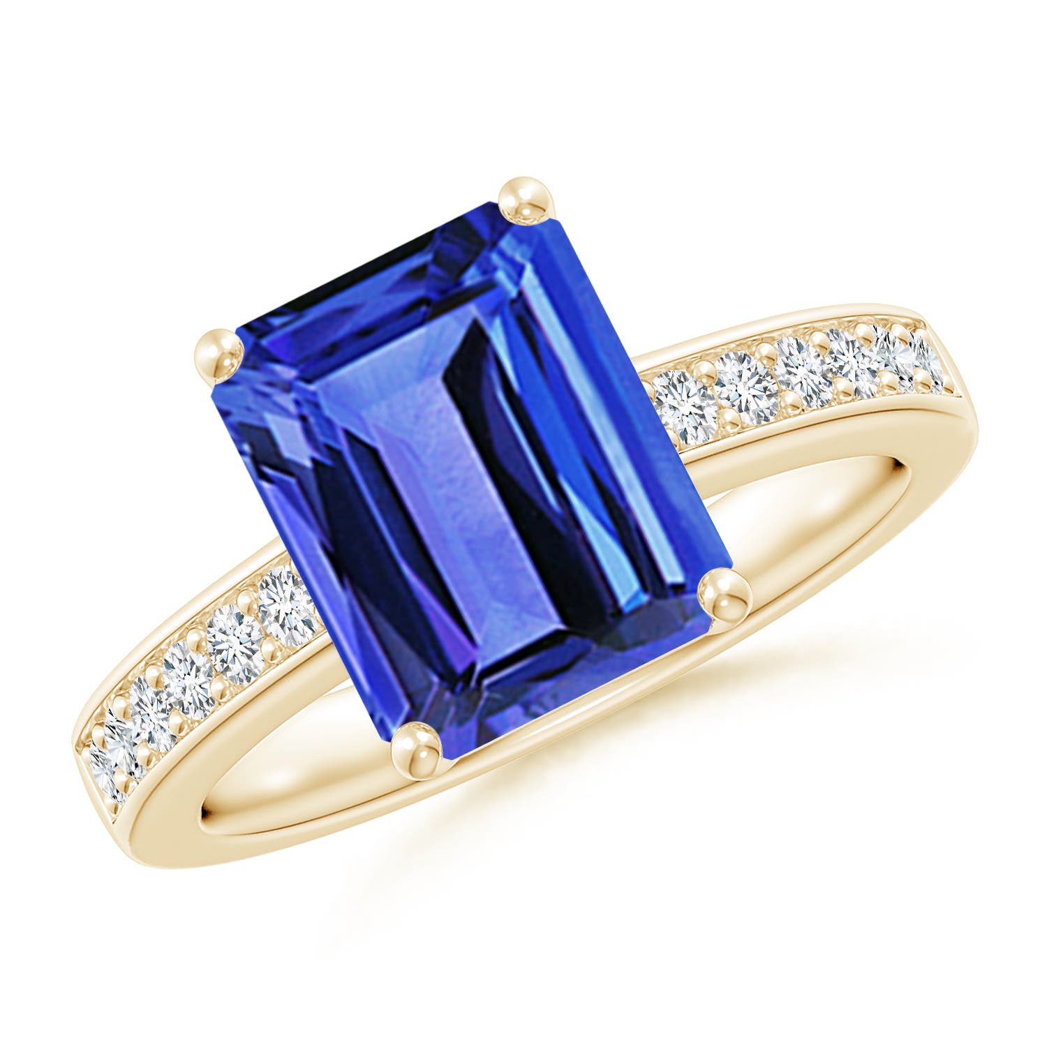 AAA - Tanzanite / 3.32 CT / 14 KT Yellow Gold