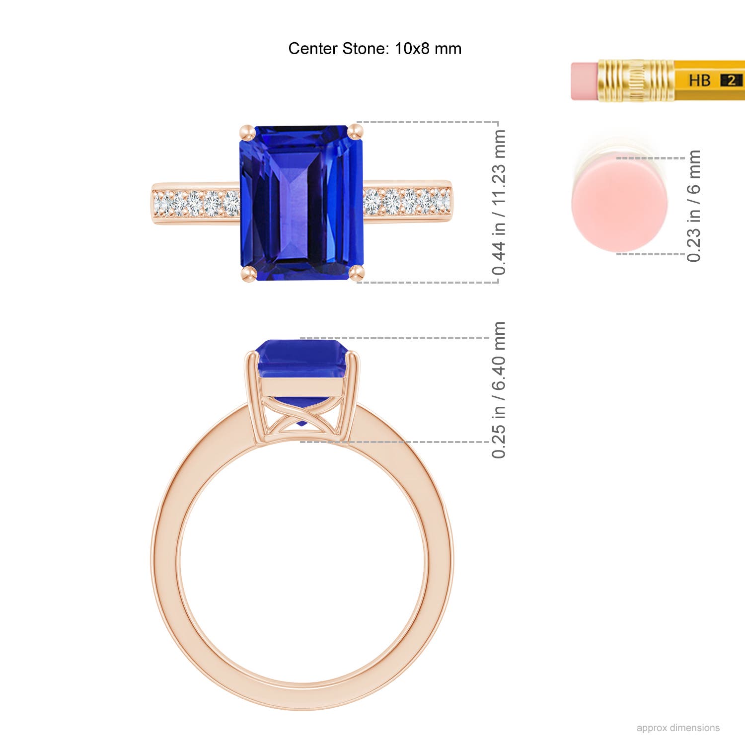 AAAA - Tanzanite / 3.32 CT / 14 KT Rose Gold