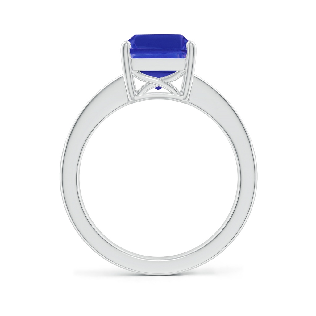 10x8mm AAAA Octagonal Tanzanite Cocktail Ring with Diamonds in White Gold Side-1