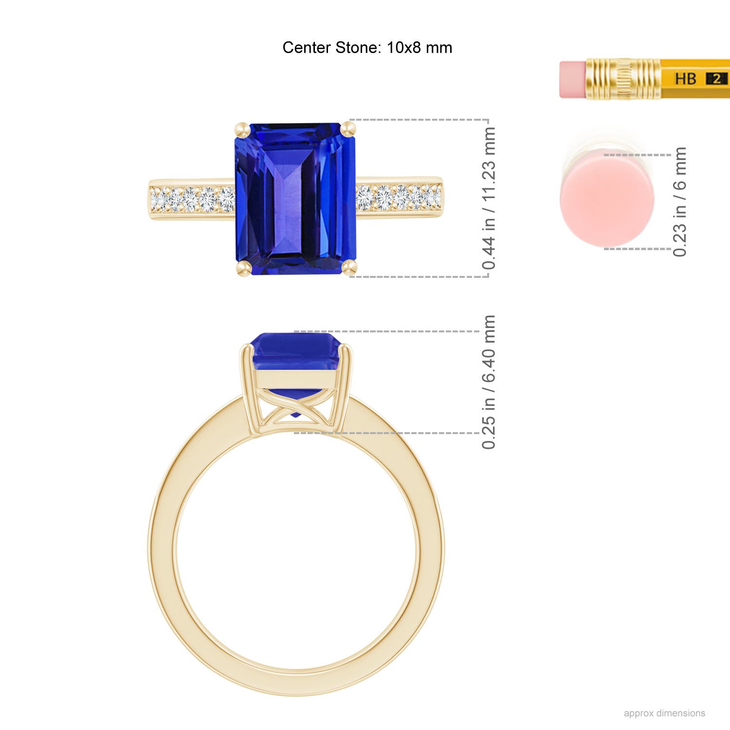 AAAA - Tanzanite / 3.32 CT / 14 KT Yellow Gold