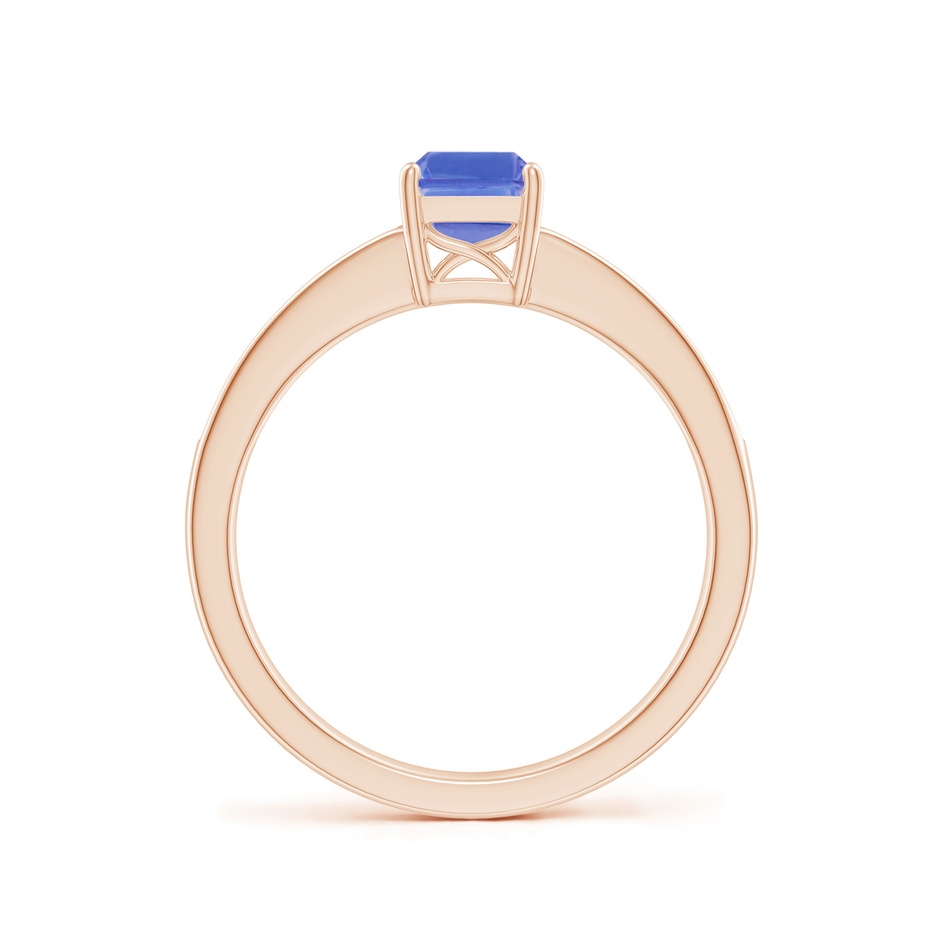 7x5mm AA Octagonal Tanzanite Cocktail Ring with Diamonds in 9K Rose Gold side 1