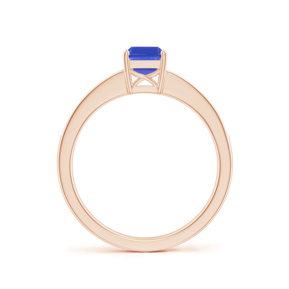 7x5mm AAA Octagonal Tanzanite Cocktail Ring with Diamonds in 9K Rose Gold side 1