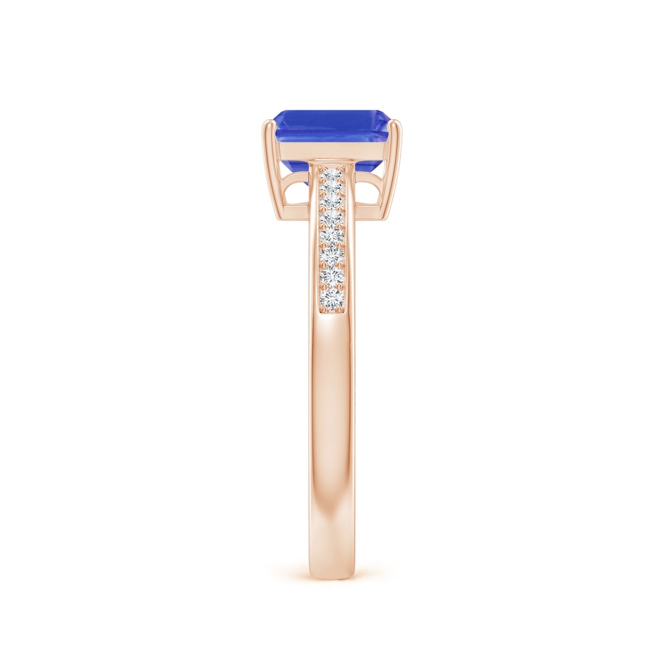 7x5mm AAA Octagonal Tanzanite Cocktail Ring with Diamonds in 9K Rose Gold side 2
