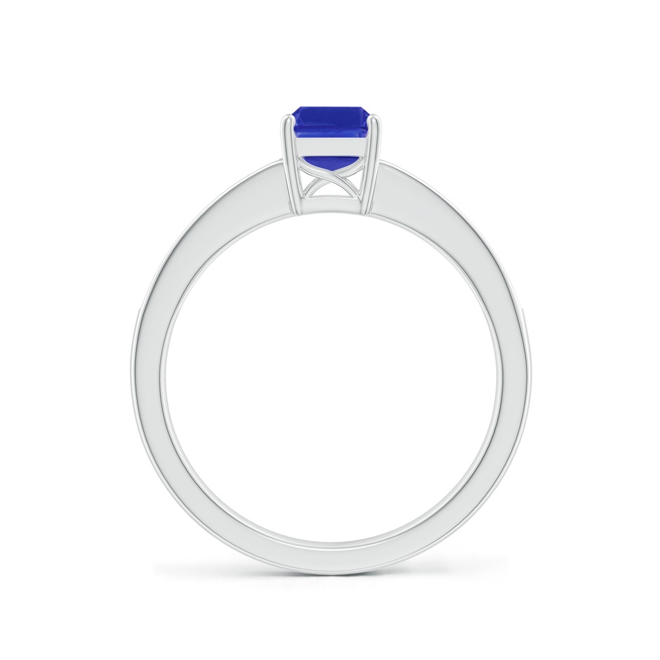 7x5mm AAAA Octagonal Tanzanite Cocktail Ring with Diamonds in P950 Platinum side-1