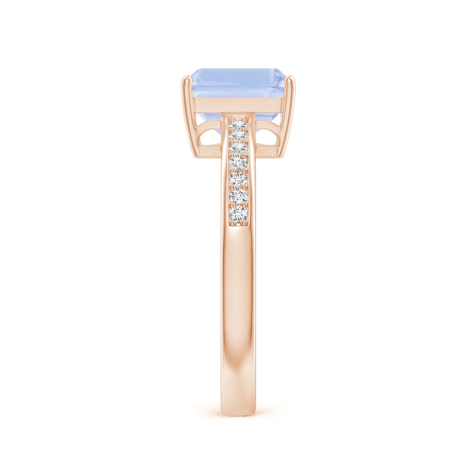 8x6mm A Octagonal Tanzanite Cocktail Ring with Diamonds in Rose Gold side-2