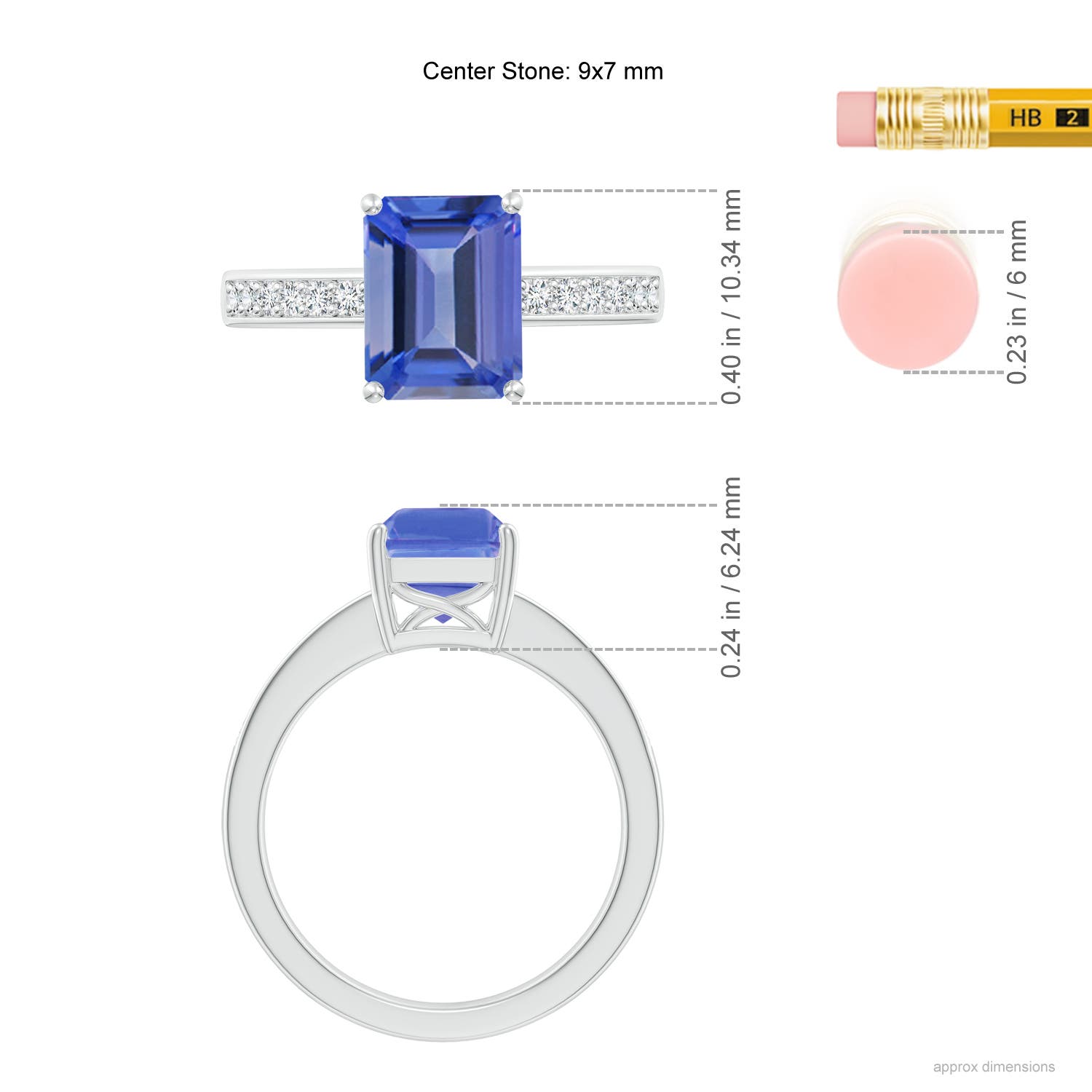 AA - Tanzanite / 2.54 CT / 14 KT White Gold