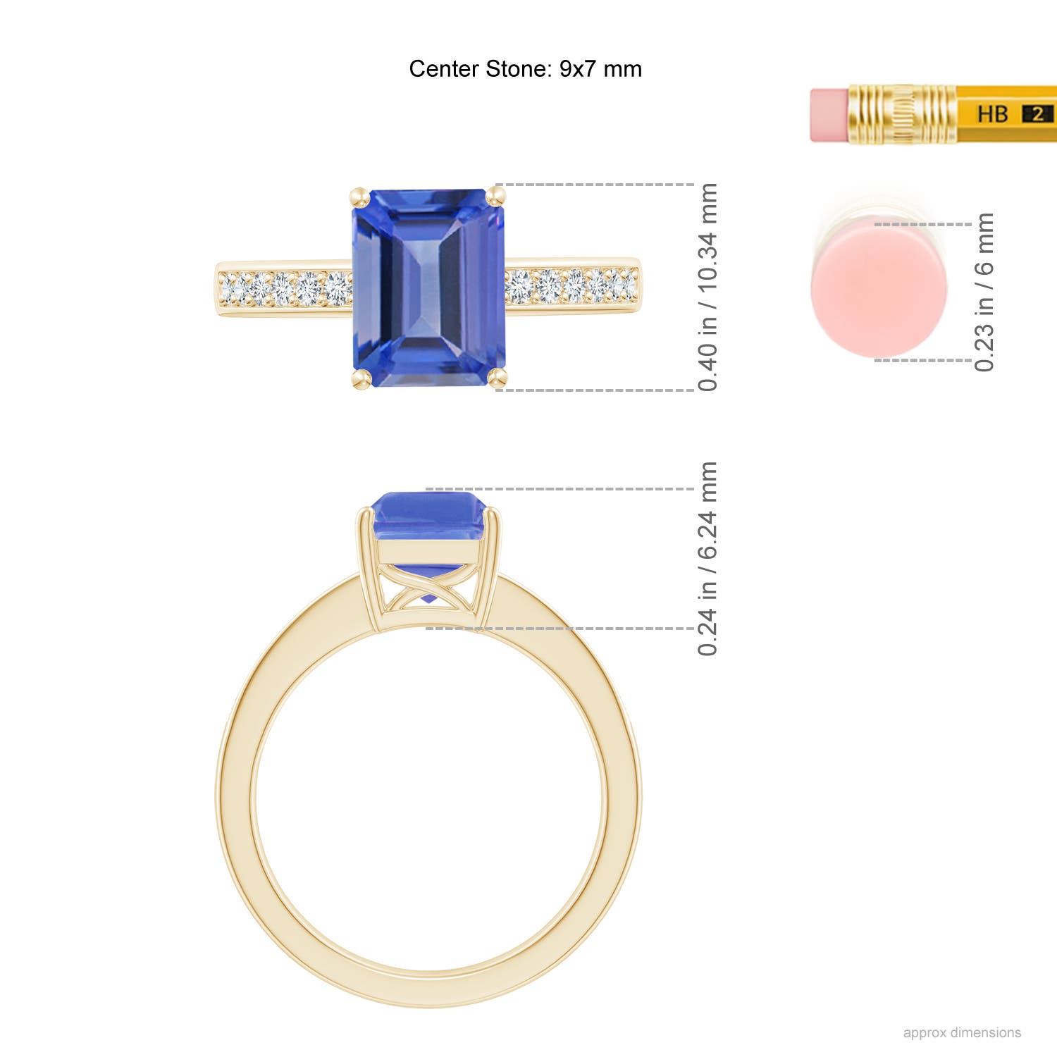 AA - Tanzanite / 2.54 CT / 14 KT Yellow Gold