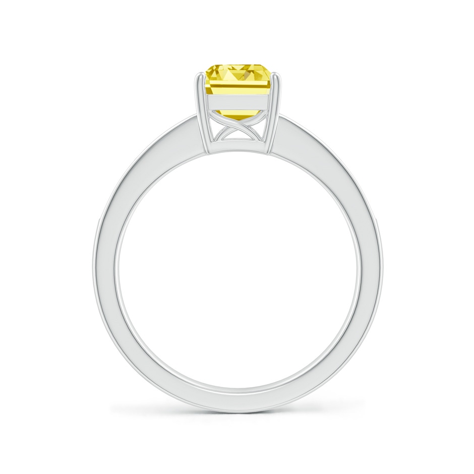 8x6mm AAAA Octagonal Fancy Intense Yellow Diamond Cocktail Ring in P950 Platinum side 199
