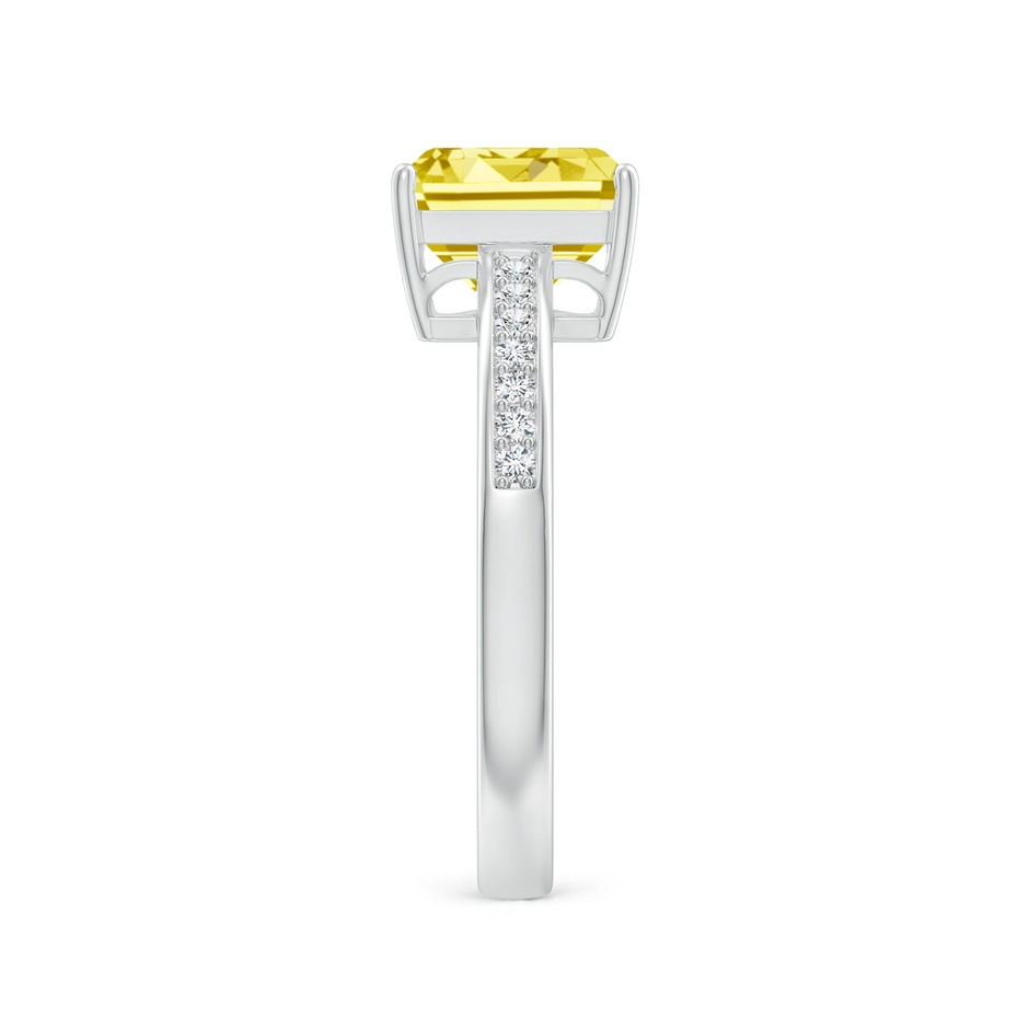 8x6mm AAAA Octagonal Fancy Intense Yellow Diamond Cocktail Ring in P950 Platinum side 299