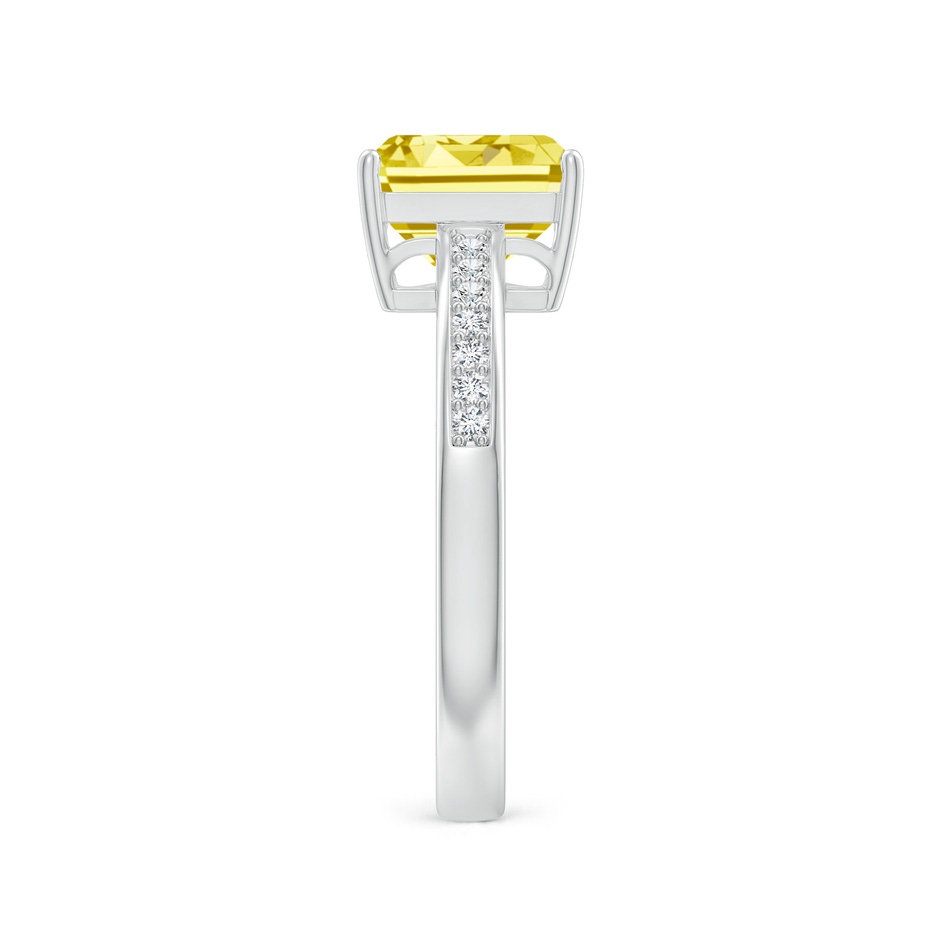 8x6mm AAAA Octagonal Fancy Intense Yellow Diamond Cocktail Ring in White Gold side 299