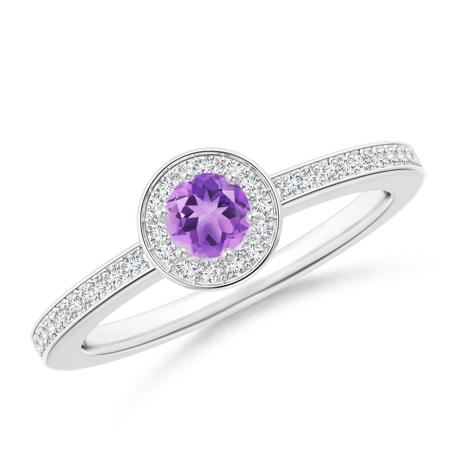 A - Amethyst / 0.41 CT / 14 KT White Gold