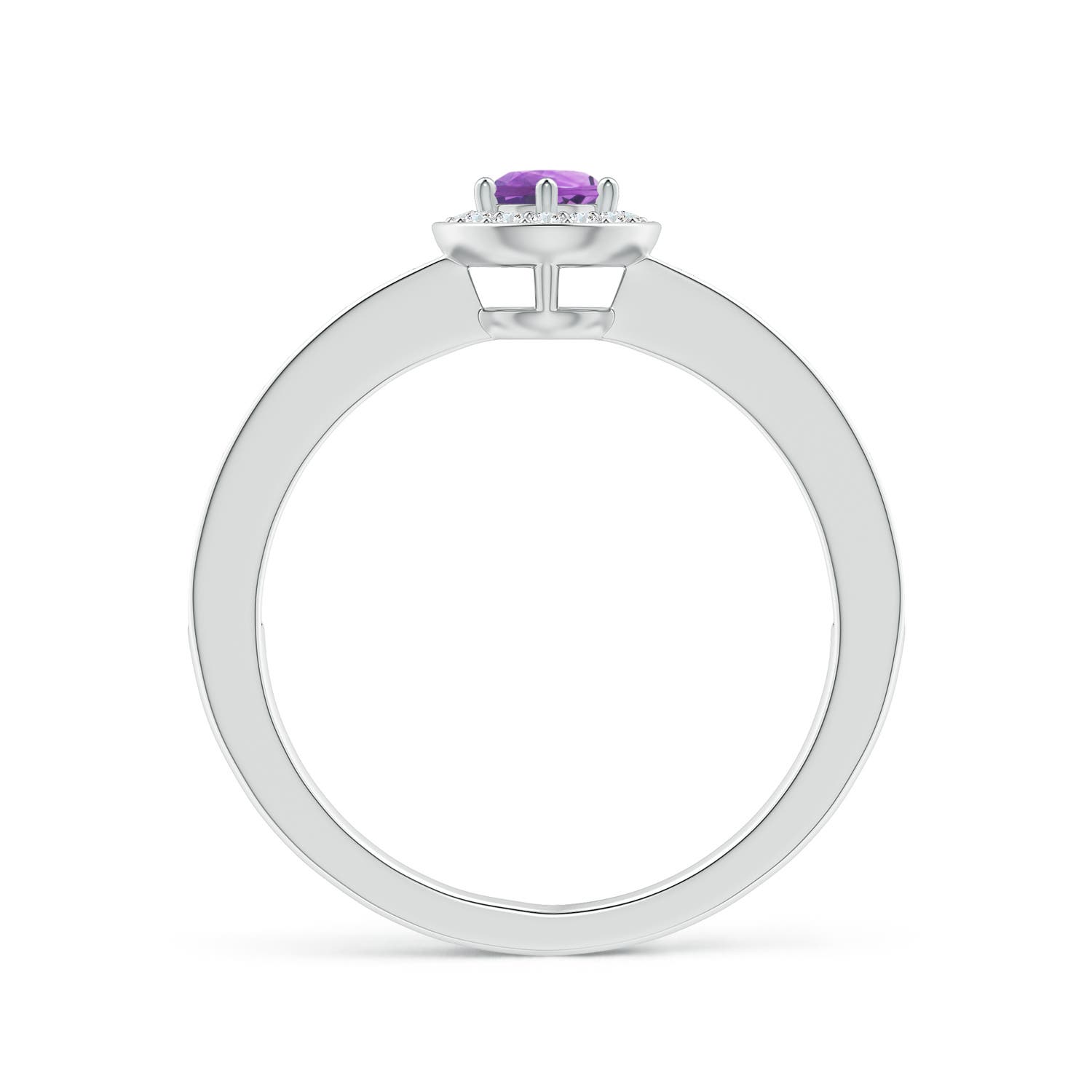 A - Amethyst / 0.41 CT / 14 KT White Gold