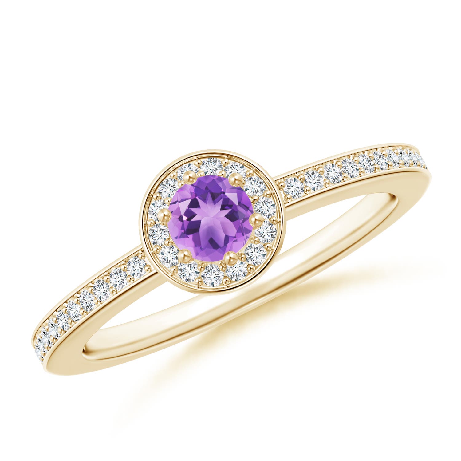 A - Amethyst / 0.41 CT / 14 KT Yellow Gold