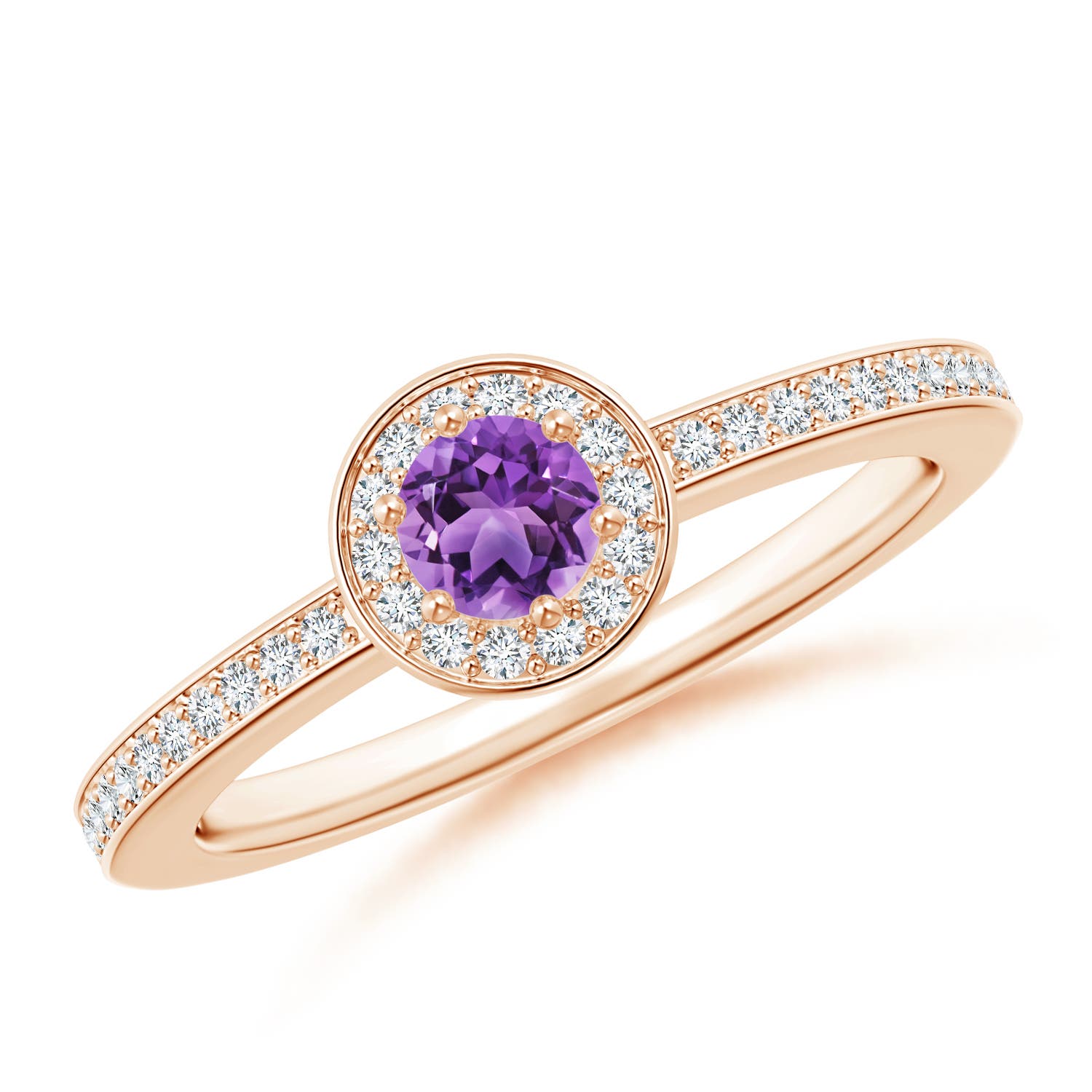 AA - Amethyst / 0.41 CT / 14 KT Rose Gold