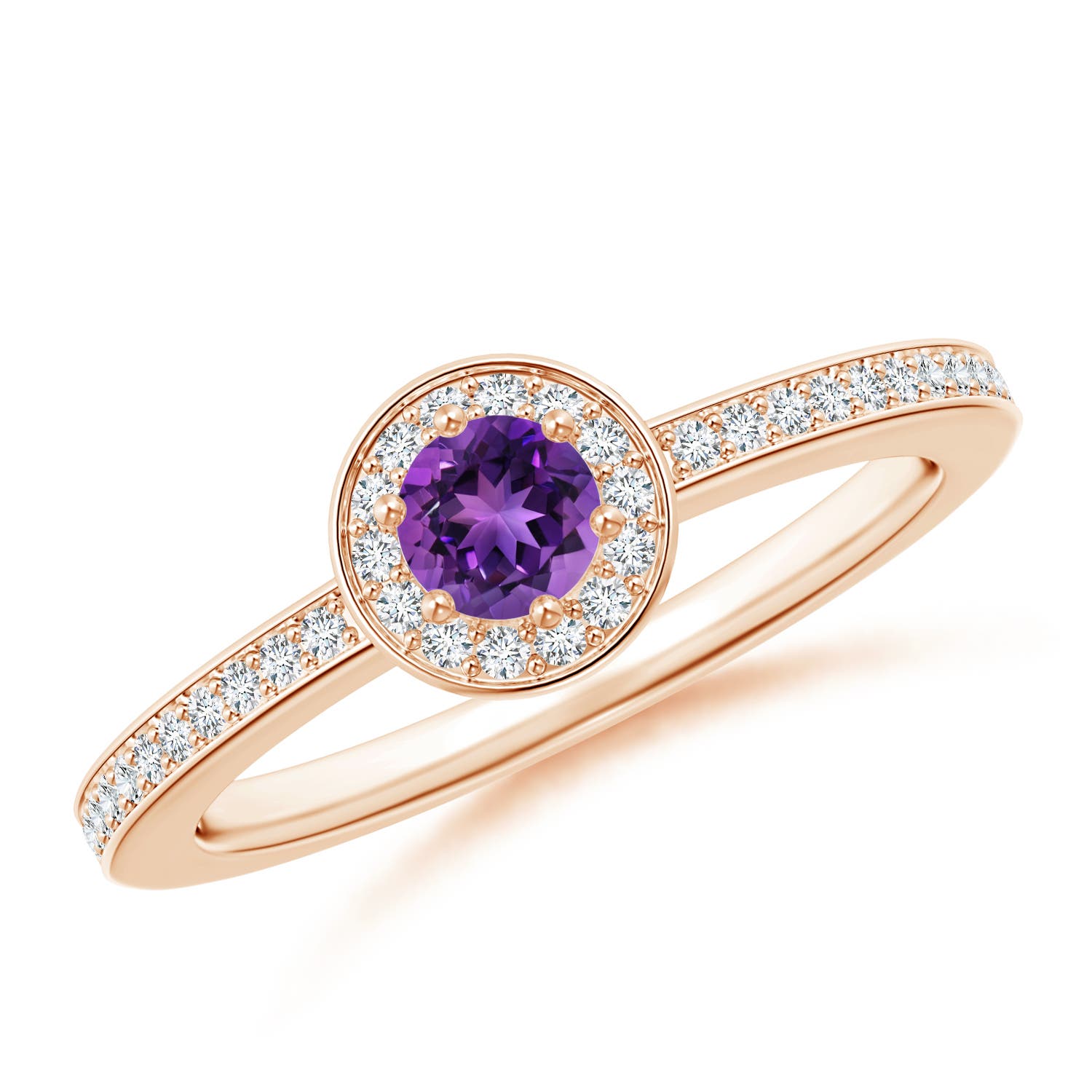 AAAA - Amethyst / 0.41 CT / 14 KT Rose Gold