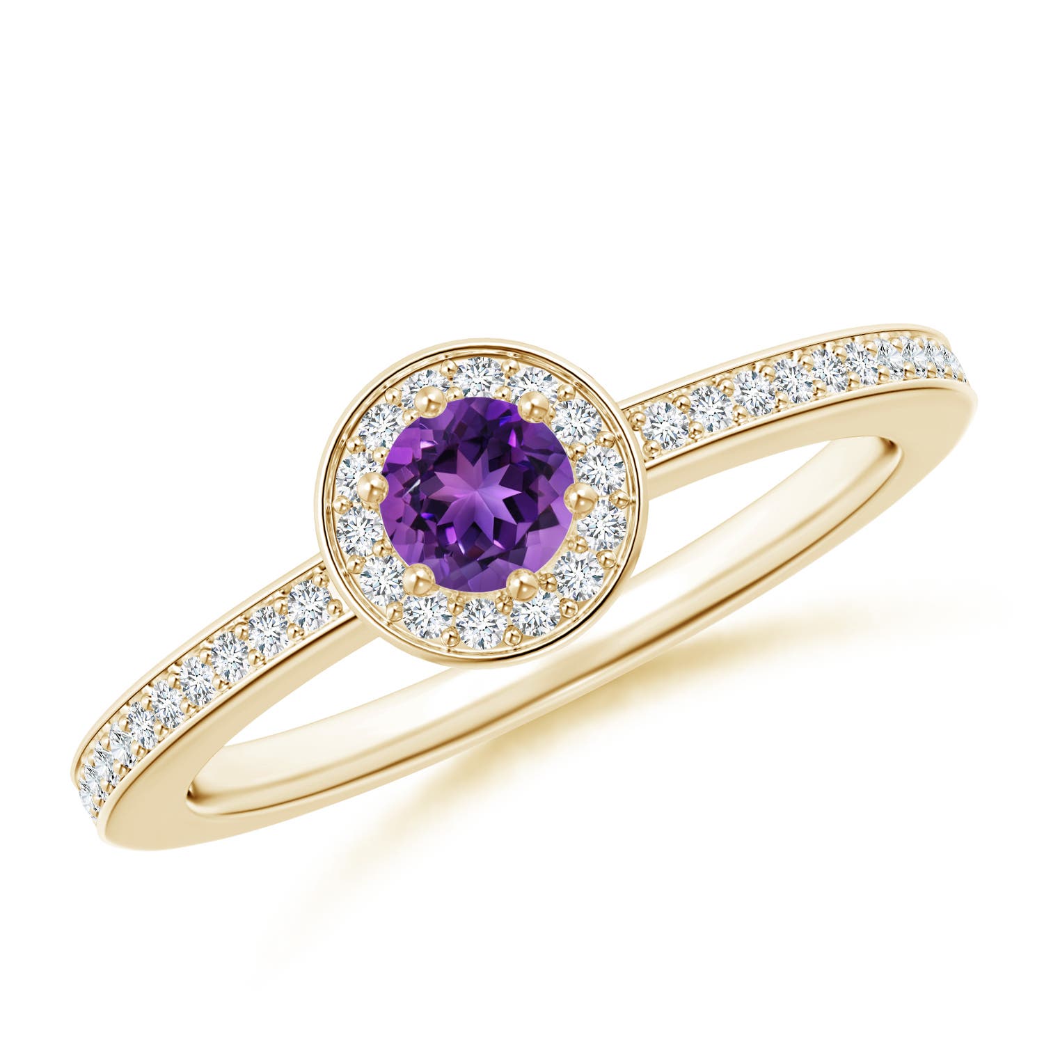 AAAA - Amethyst / 0.41 CT / 14 KT Yellow Gold