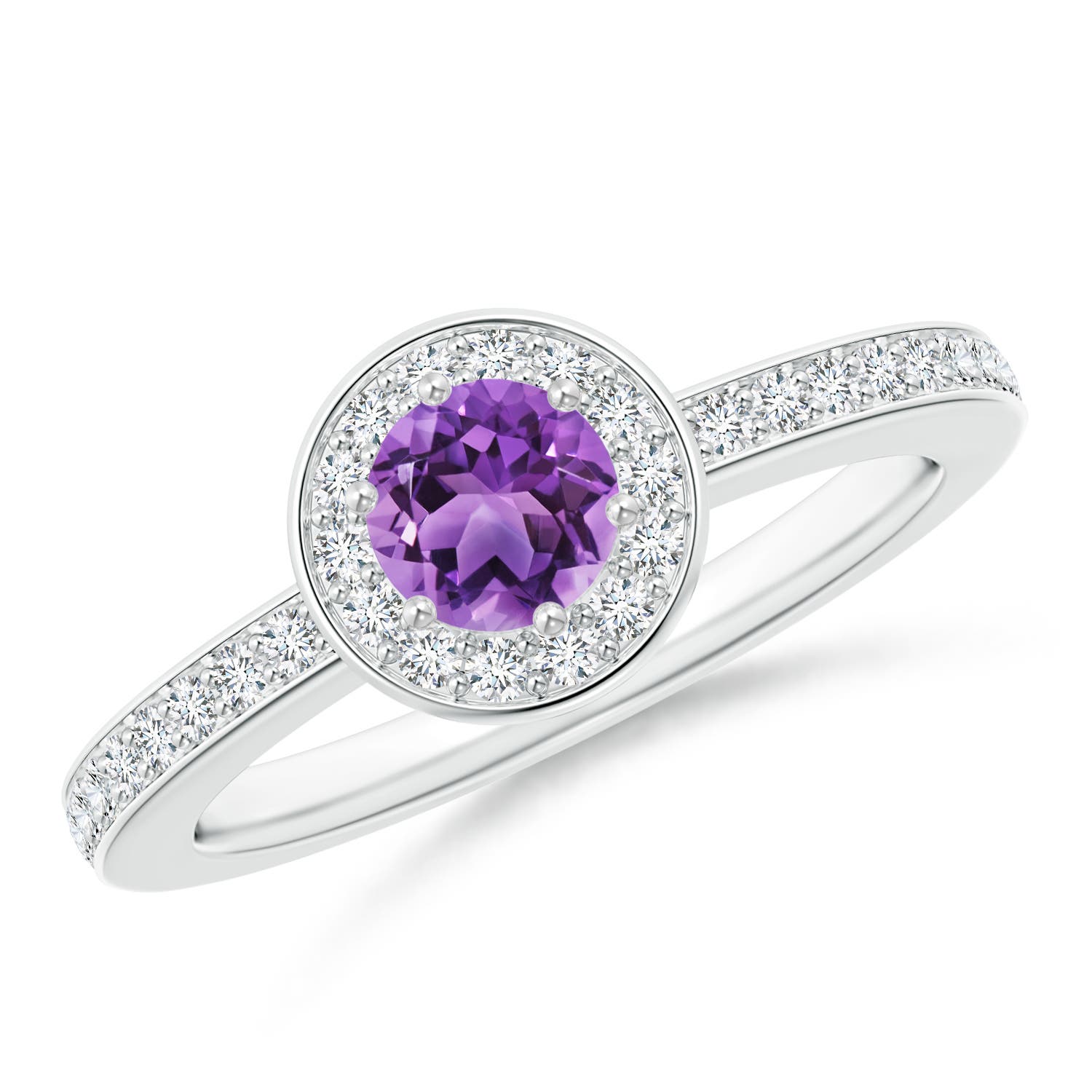 AA - Amethyst / 0.67 CT / 14 KT White Gold