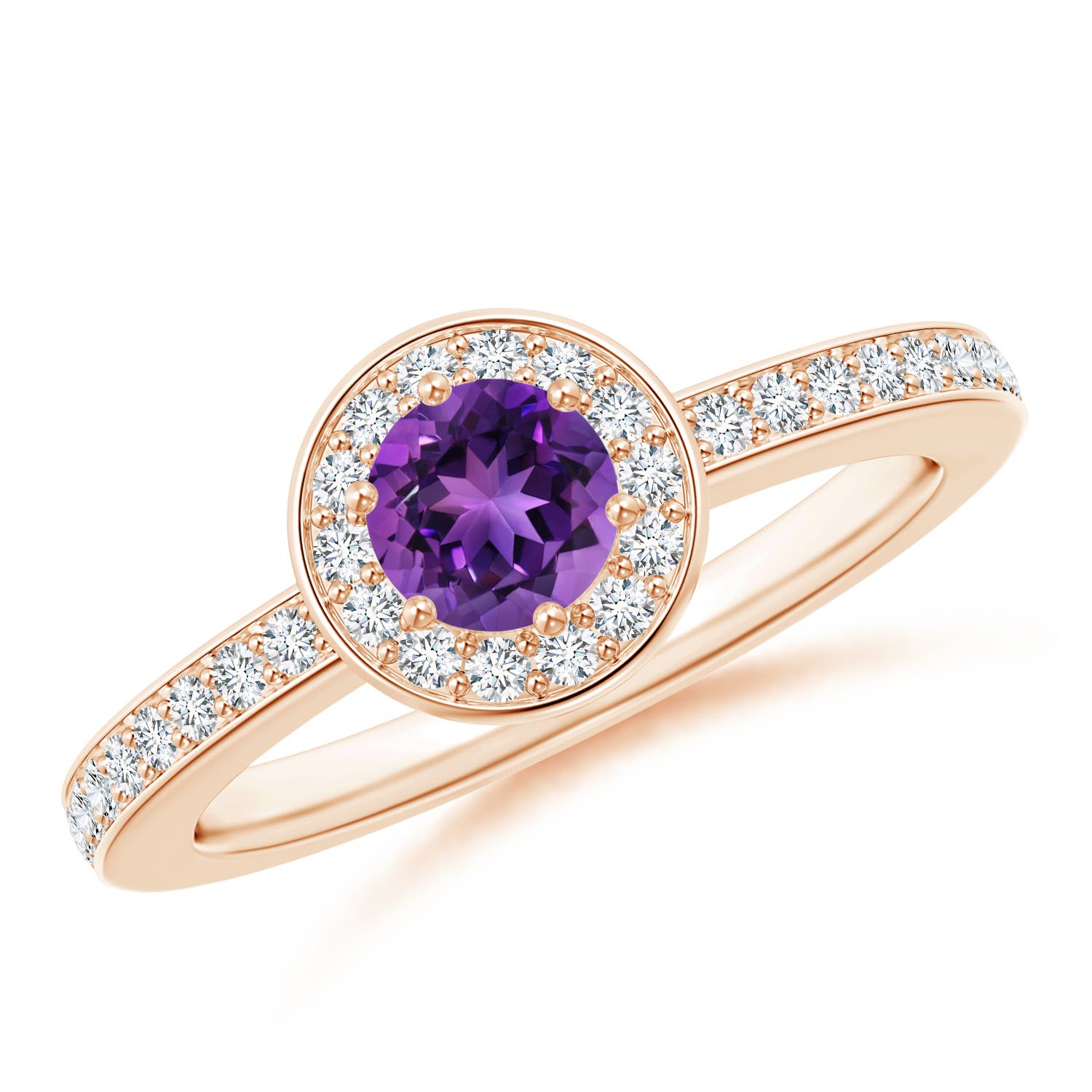 AAAA - Amethyst / 0.67 CT / 14 KT Rose Gold